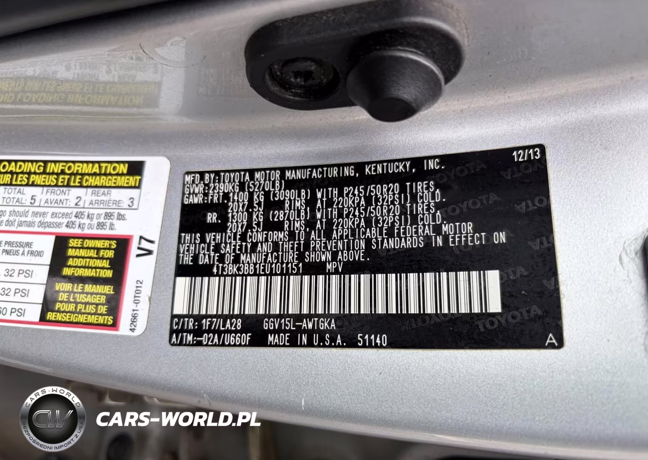 2014 Toyota Venza Xle V6 VIN:4T3BK3BB1EU101151 - 8