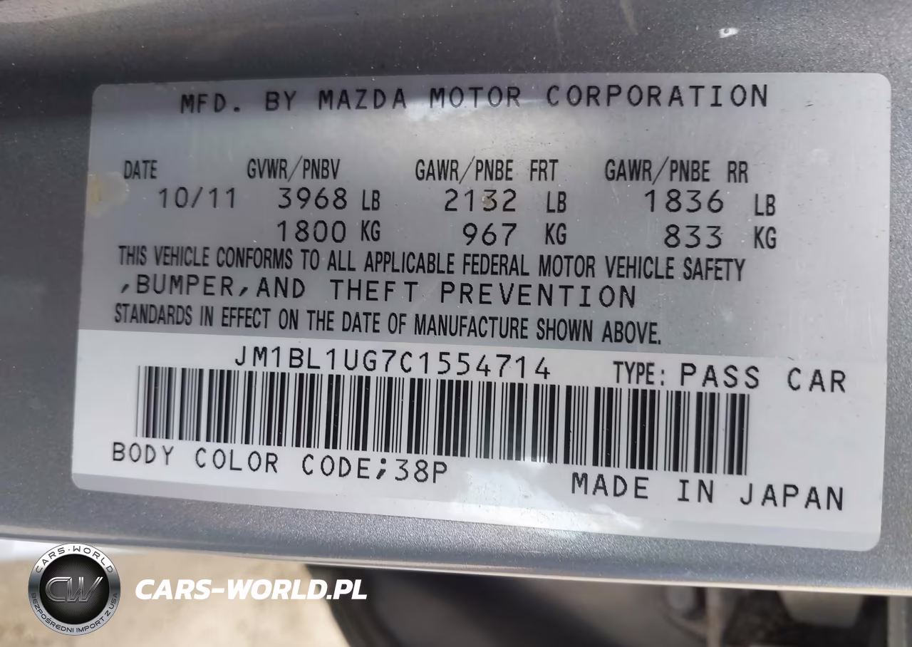 2012 Mazda Mazda3 I Sport VIN:JM1BL1UG7C1554714 - 9