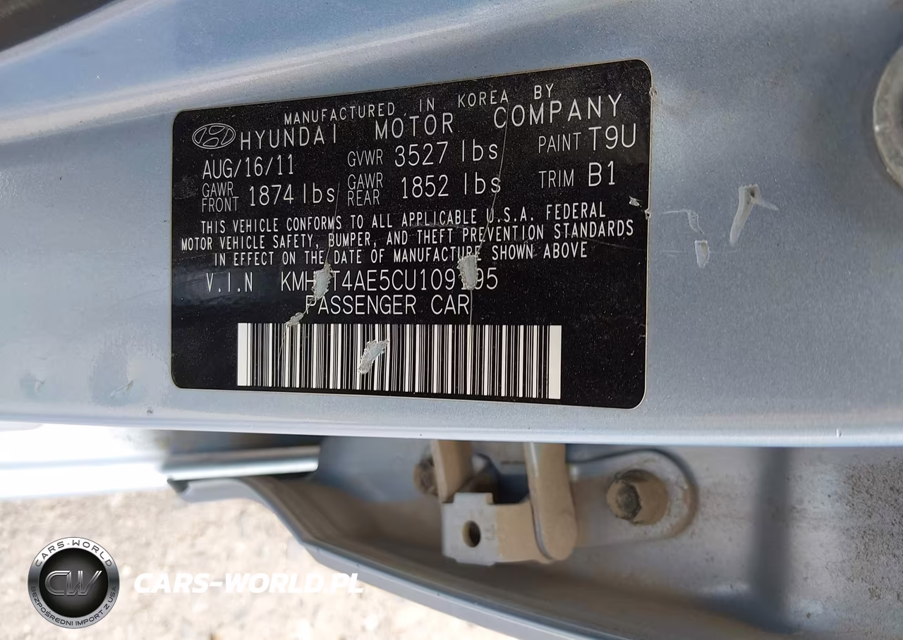 2012 Hyundai Accent Gls VIN:KMHCT4AE5CU109195 - 9