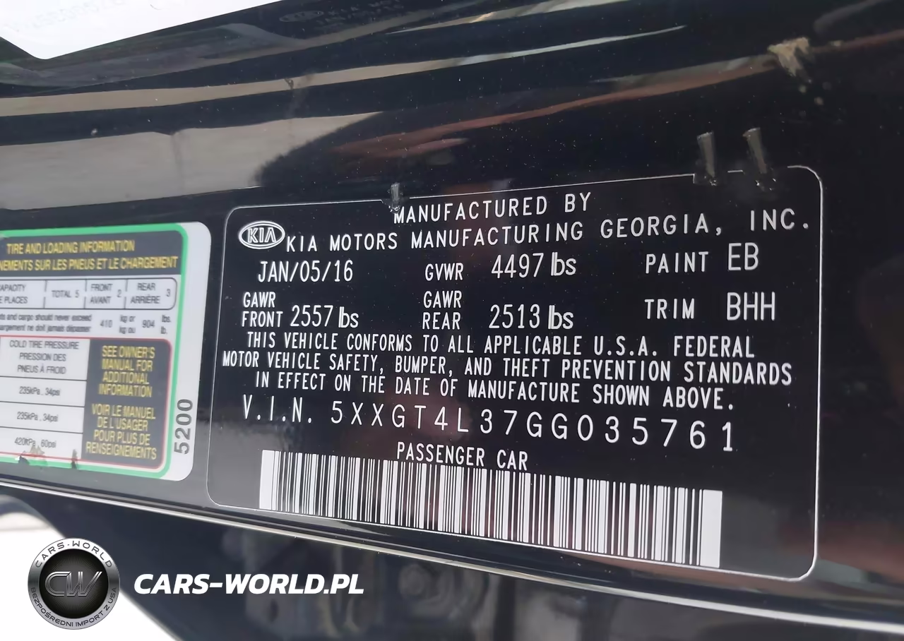 2016 Kia Optima Lx VIN:5XXGT4L37GG035761 - 9