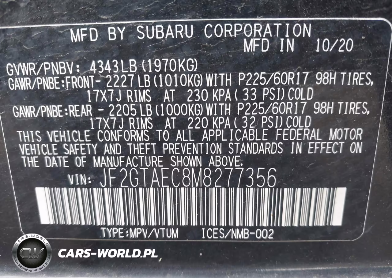 2021 Subaru Crosstrek Premium VIN:JF2GTAEC8M8277356 - 9