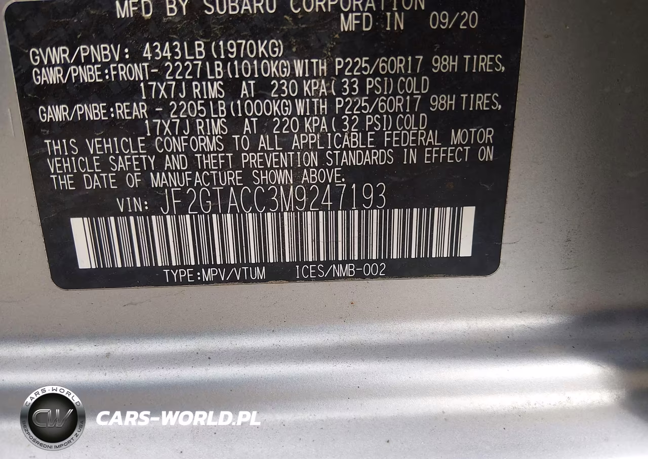2021 Subaru Crosstrek Premium VIN:JF2GTACC3M9247193 - 9