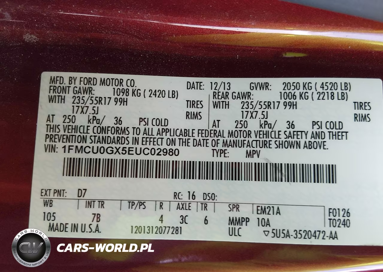 2014 Ford Escape Se VIN:1FMCU0GX5EUC02980 - 9