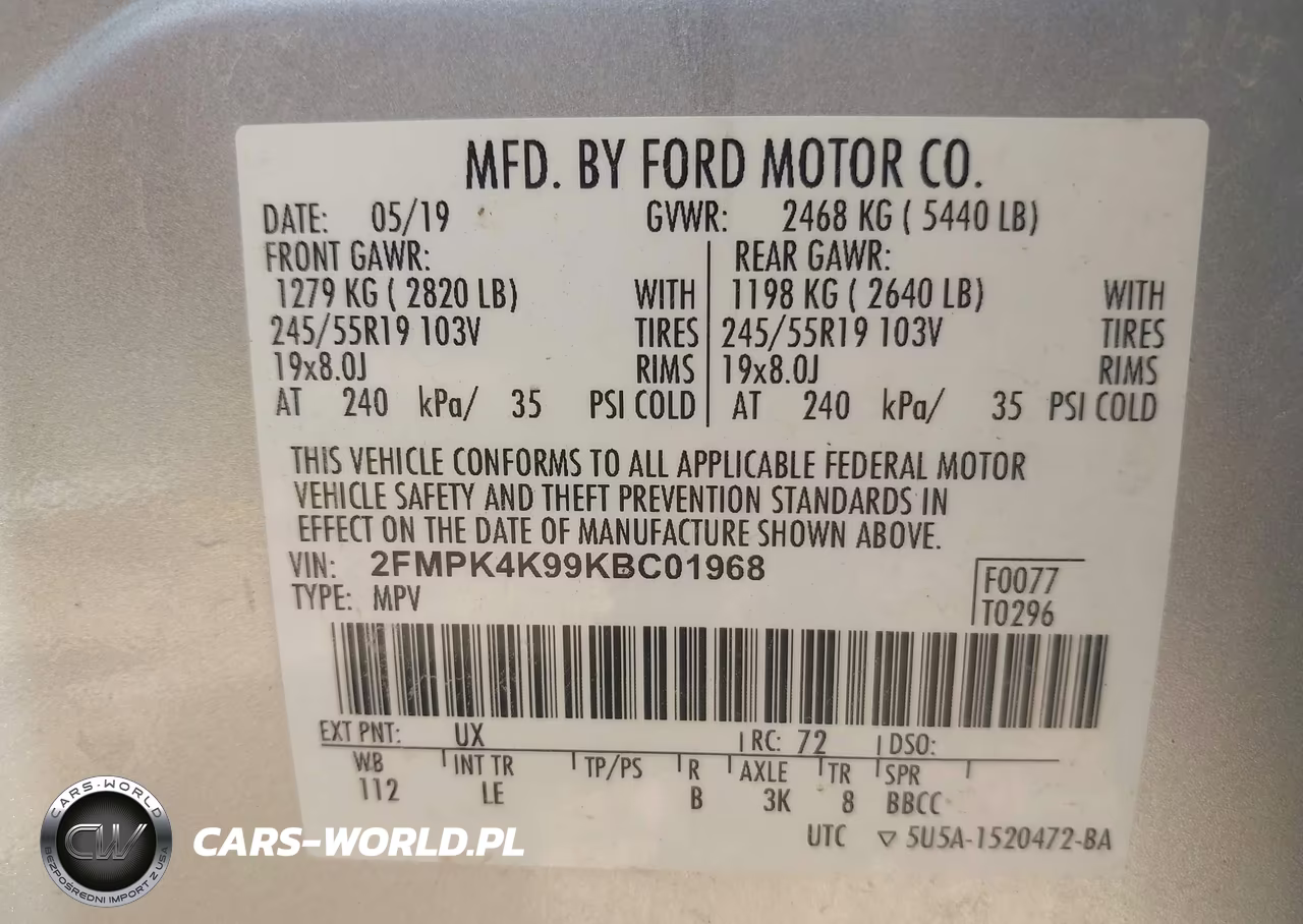 2019 Ford Edge Titanium VIN:2FMPK4K99KBC01968 - 9
