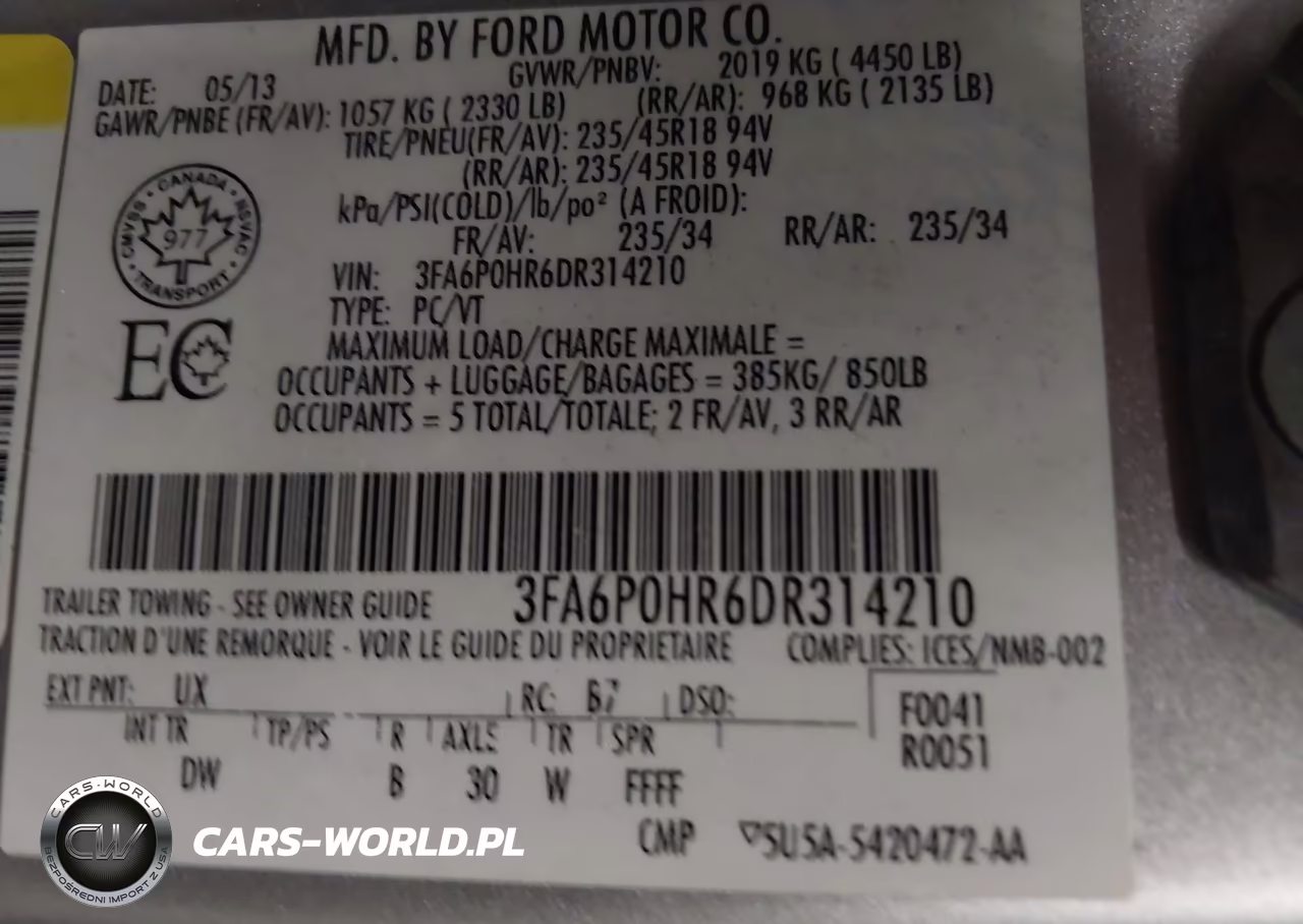 2013 Ford Fusion Se VIN:3FA6P0HR6DR314210 - 9
