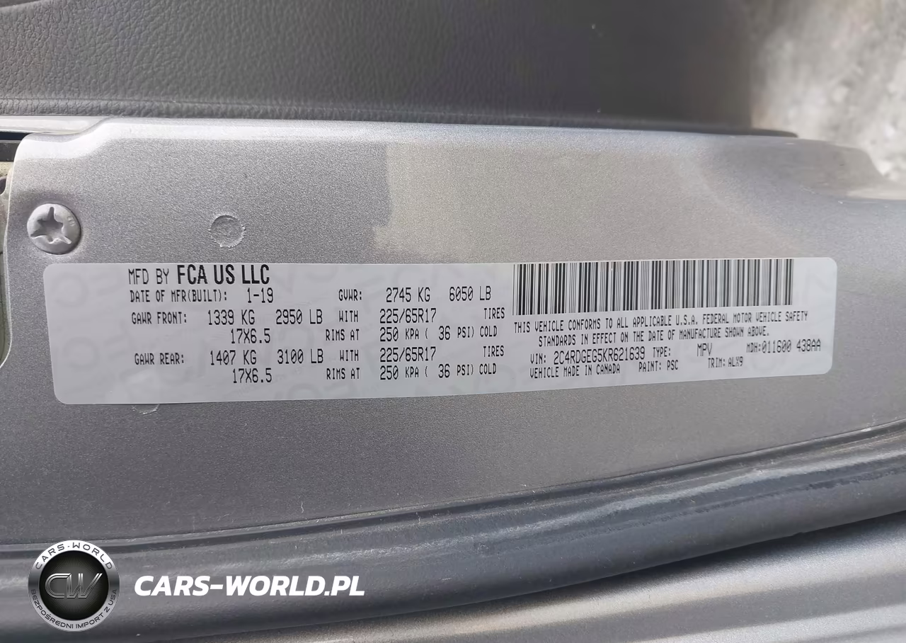 2019 Dodge Grand Caravan Gt VIN:2C4RDGEG5KR621639 - 9