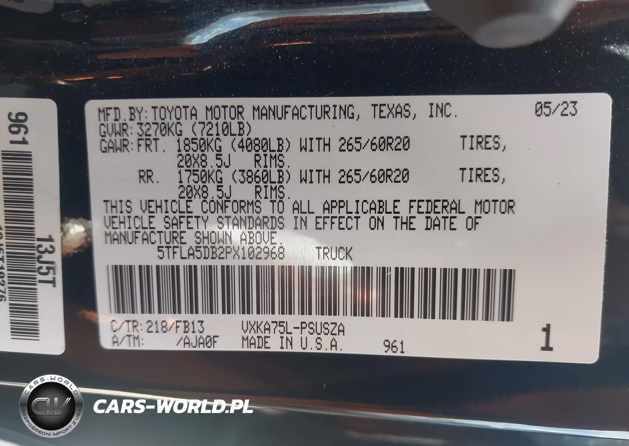 2023 Toyota Tundra Sr5 VIN:5TFLA5DB2PX102968 - 9