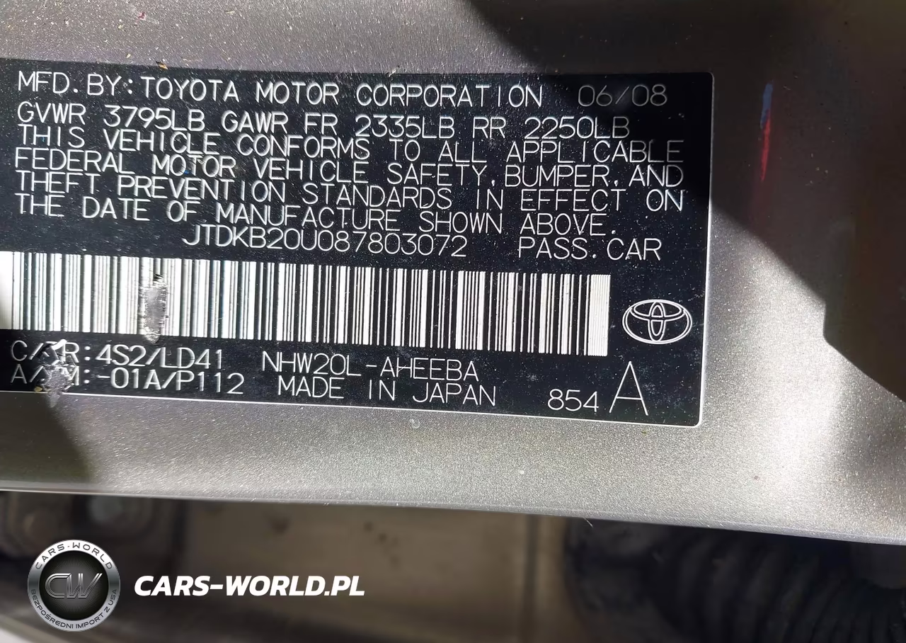 2008 Toyota Prius VIN:JTDKB20U087803072 - 9