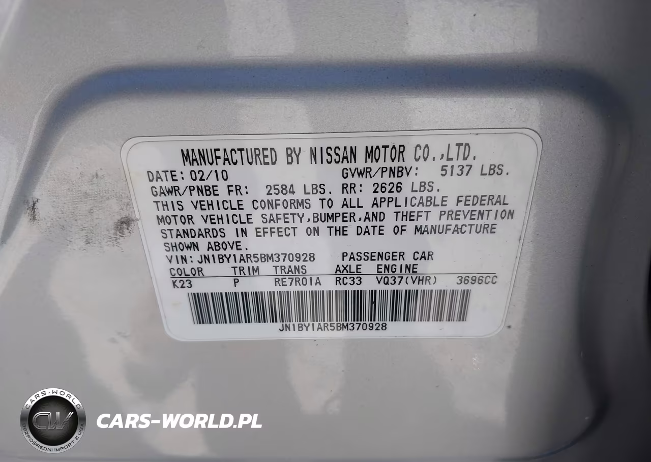 2011 Infiniti M37X VIN:JN1BY1AR5BM370928 - 9