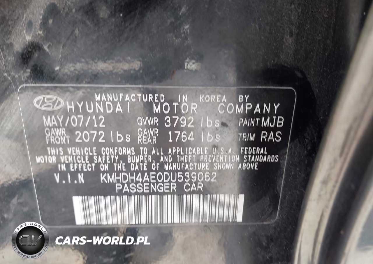 2013 Hyundai Elantra Limited VIN:KMHDH4AE0DU539062 - 9