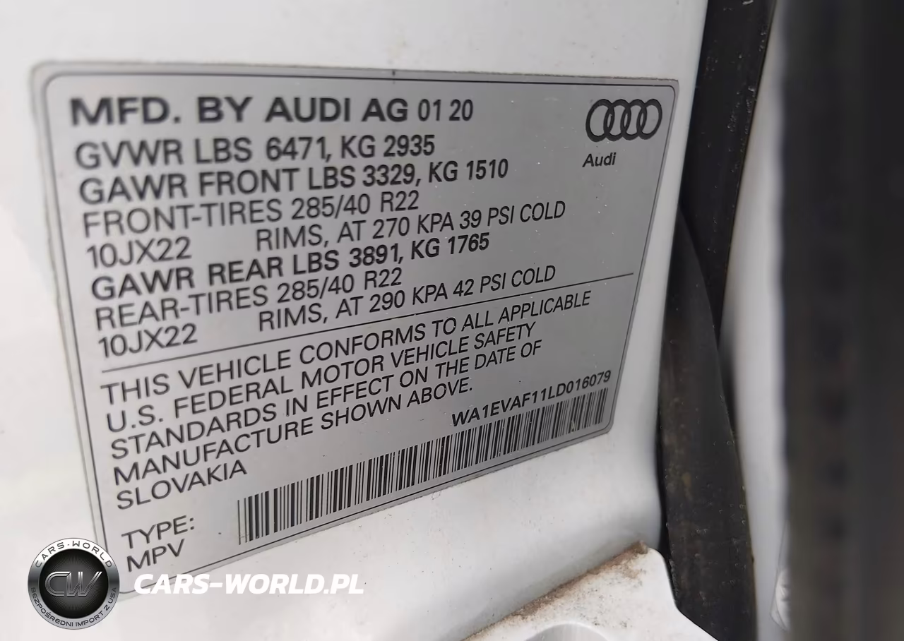 2020 Audi Q8 Premium Plus 55 Tfsi Quattro Tiptronic VIN:WA1EVAF11LD016079 - 9