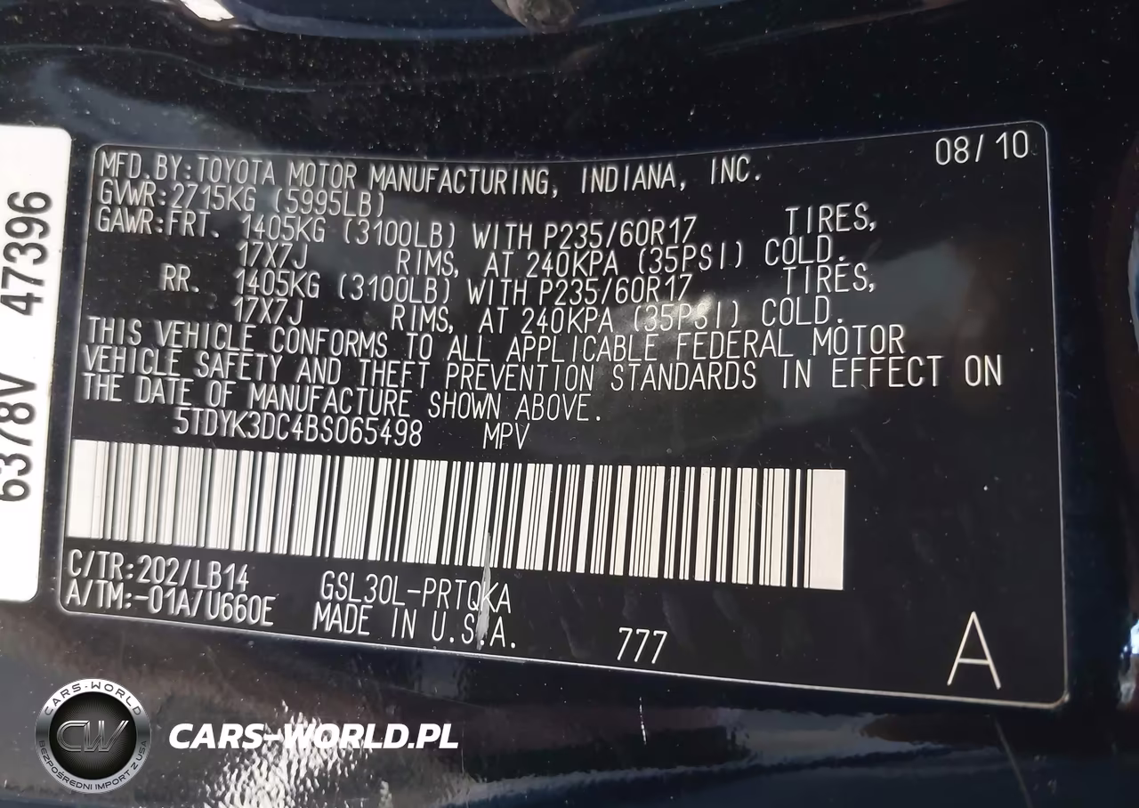 2011 Toyota Sienna Xle V6 VIN:5TDYK3DC4BS065498 - 9