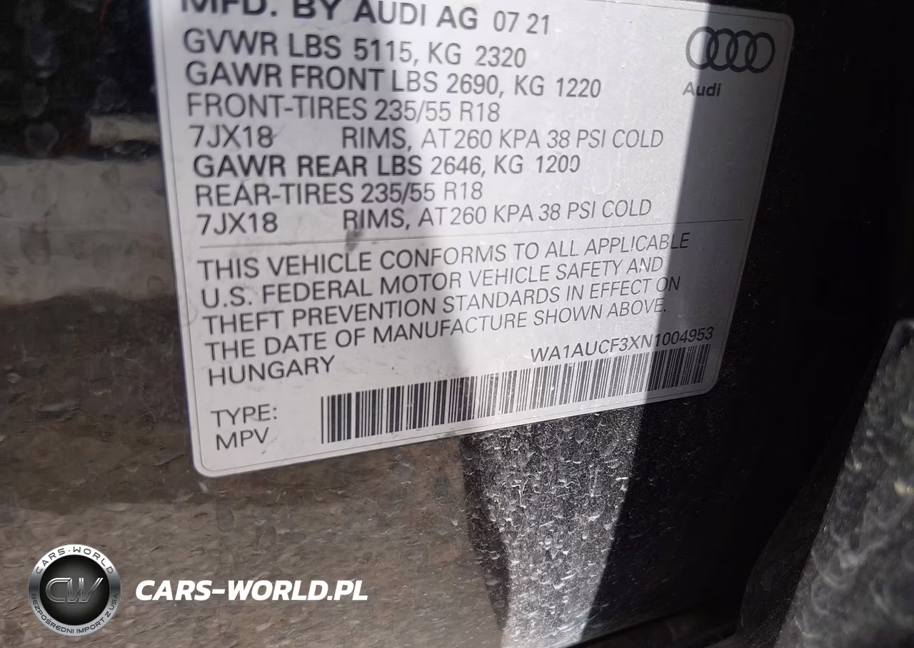 2022 Audi Q3 Premium 40 Tfsi Quattro Tiptronic VIN:WA1AUCF3XN1004953 - 9
