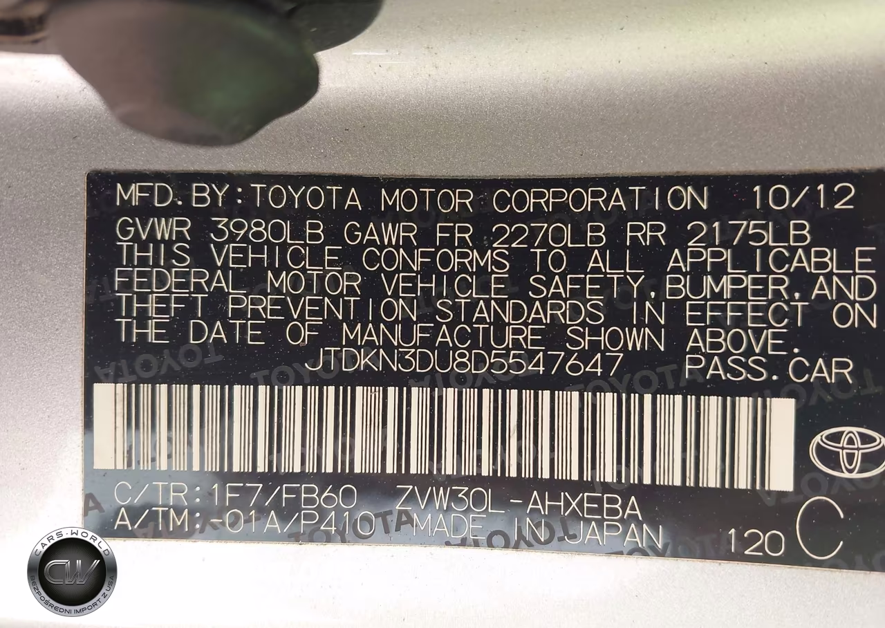 2013 Toyota Prius Two VIN:JTDKN3DU8D5547647 - 9