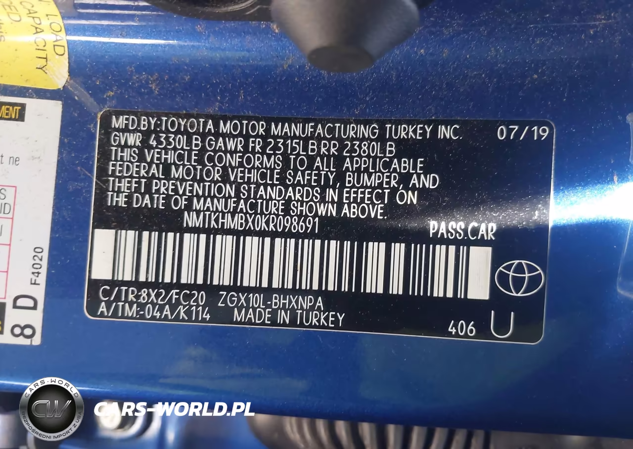 2019 Toyota C-Hr Le VIN:NMTKHMBX0KR098691 - 9