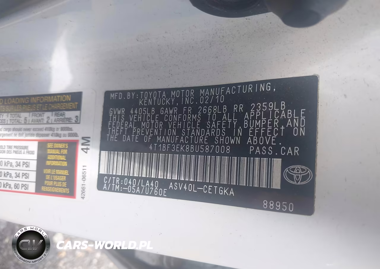 2011 Toyota Camry Xle VIN:4T1BF3EK8BU587008 - 9