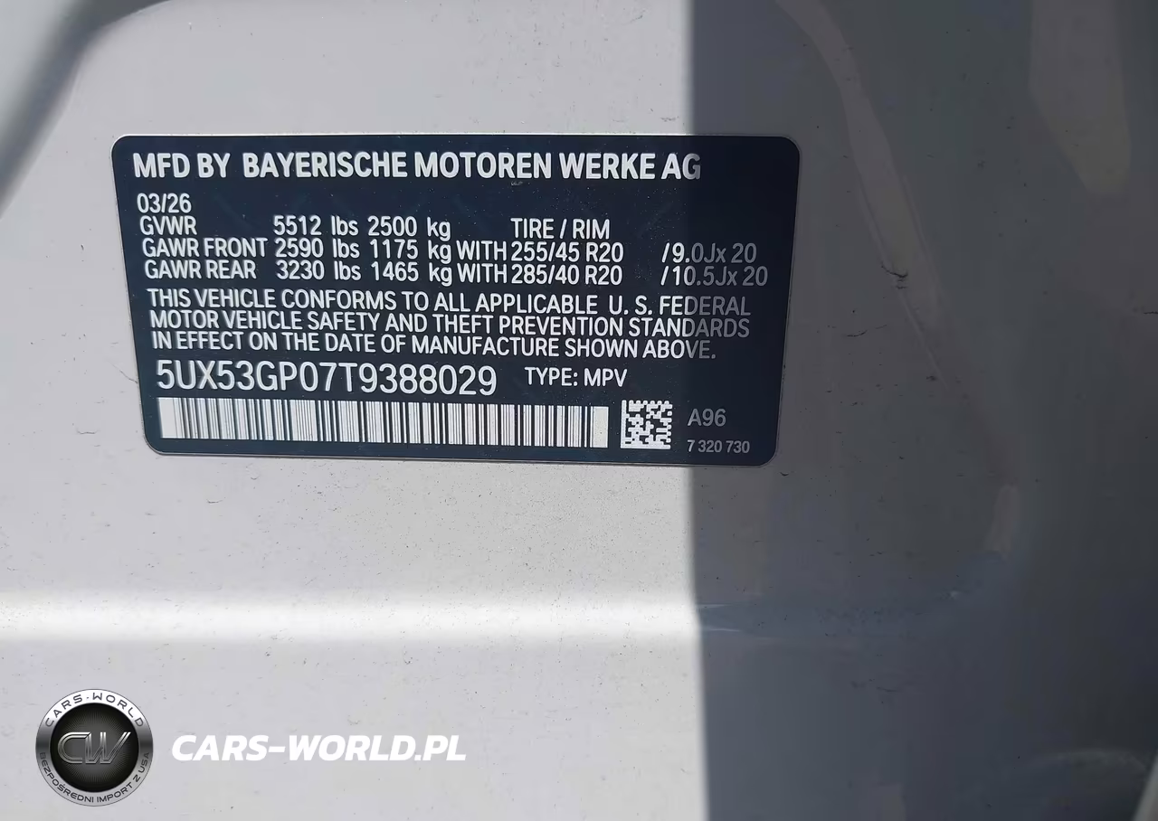2026 BMW X3 30 xDrive VIN:5UX53GP07T9388029 - 9
