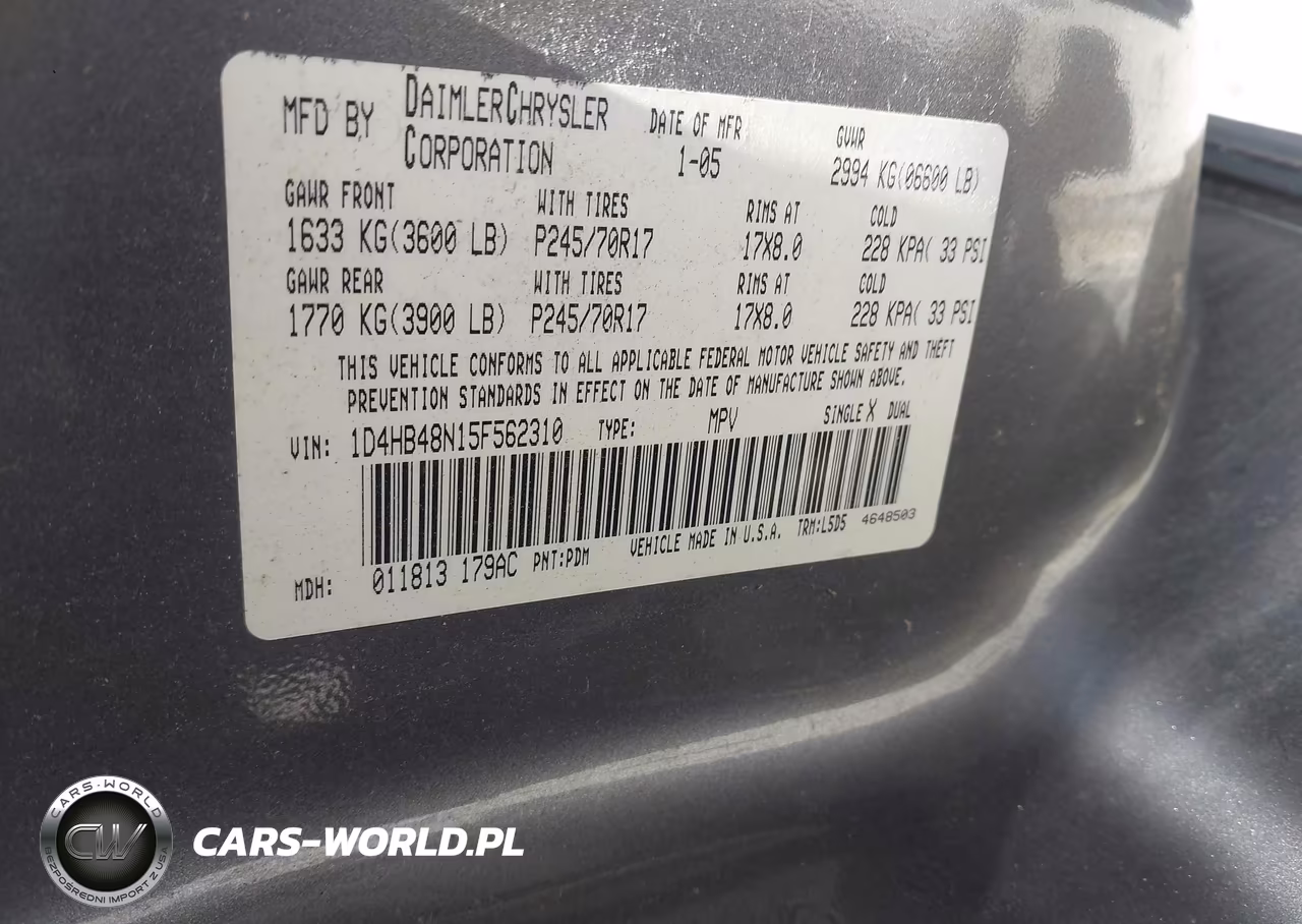 2005 Dodge Durango Slt VIN:1D4HB48N15F562310 - 9