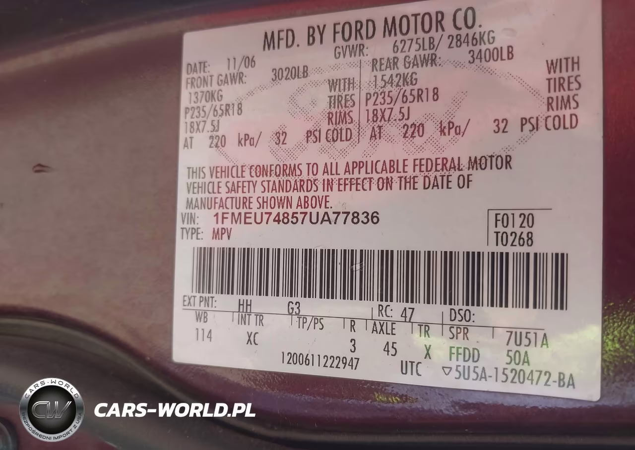 2007 Ford Explorer Eddie Bauer VIN:1FMEU74857UA77836 - 9