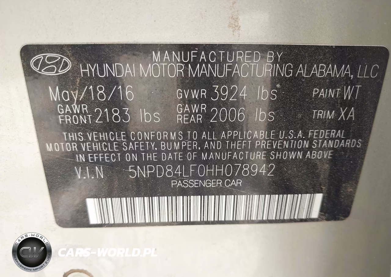 2017 Hyundai Elantra Se VIN:5NPD84LF0HH078942 - 9