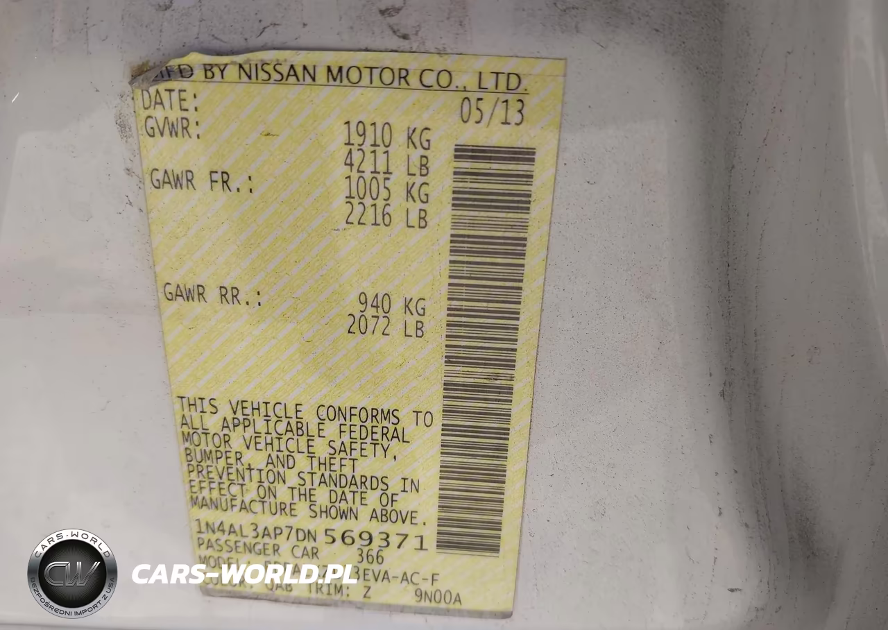 2013 Nissan Altima 2.5 Sl VIN:1N4AL3AP7DN569371 - 9