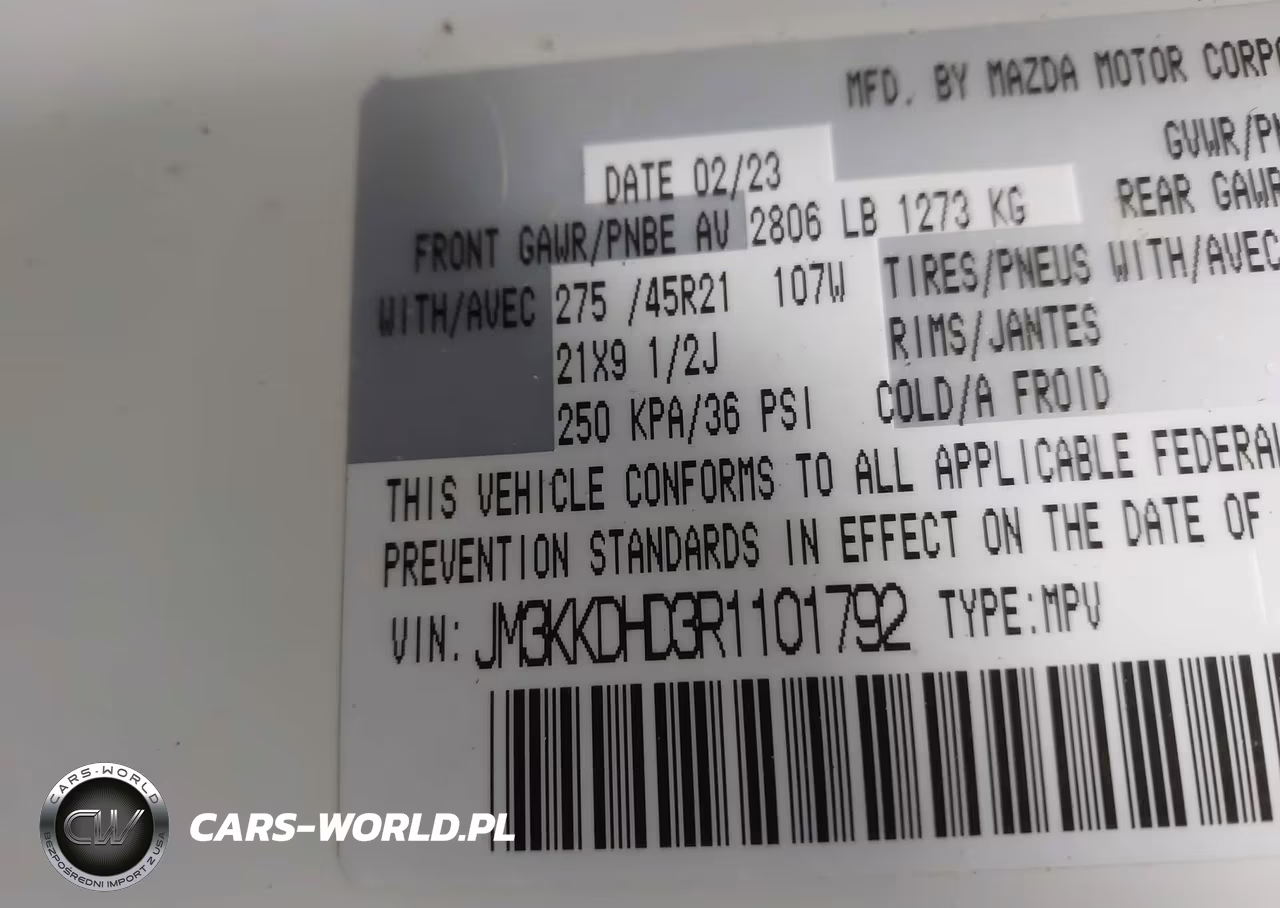 2024 Mazda Cx-90 3.3 Turbo Premium VIN:JM3KKDHD3R1101792 - 9