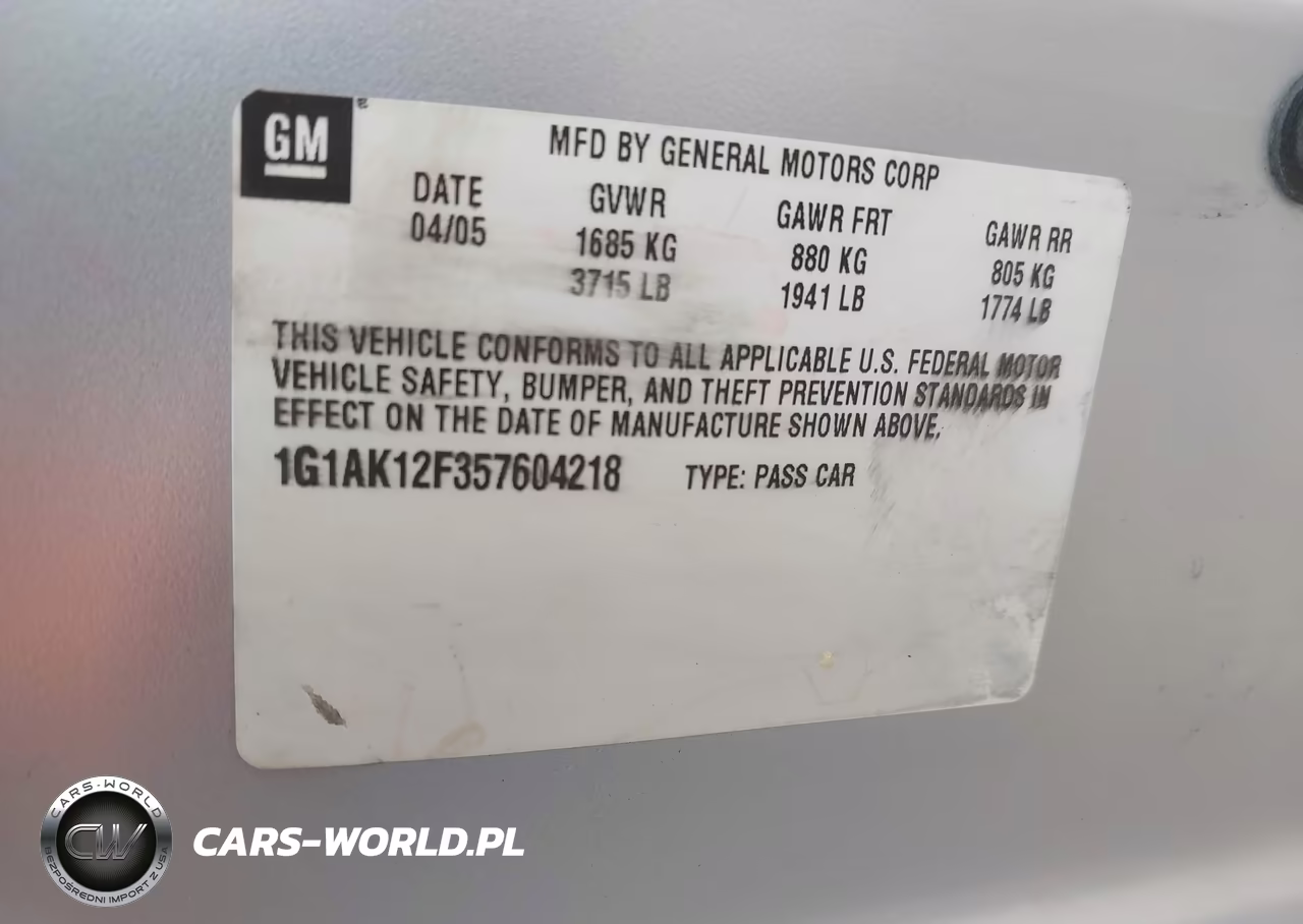 2007 Chevrolet Cobalt Ls VIN:1G1AK15F377175371 - 9