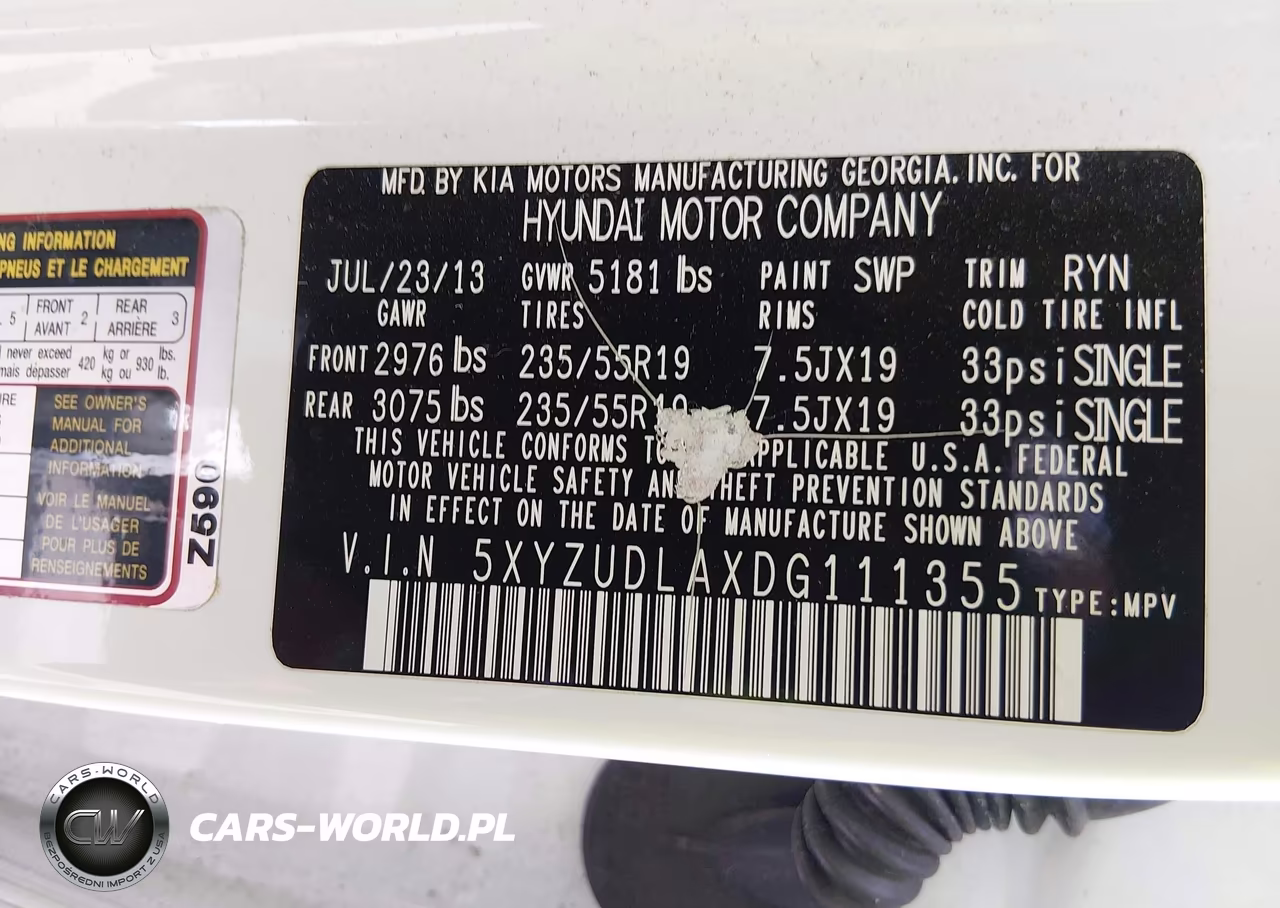 2013 Hyundai Santa Fe Sport 2.0T VIN:5XYZUDLAXDG111355 - 9