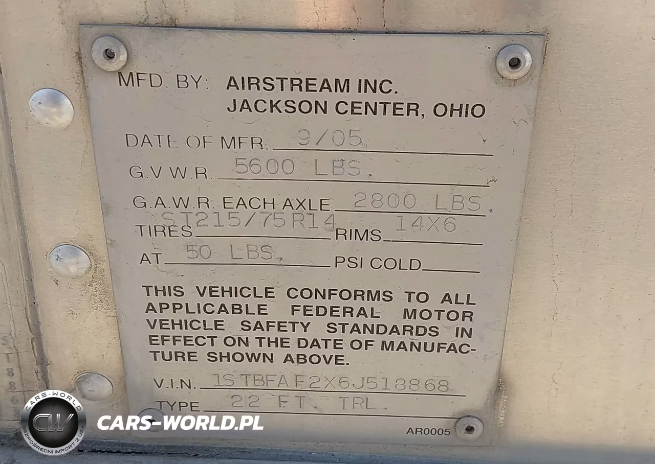 2006 Airstream Other VIN:1STBFAF2X6J518868 - 9