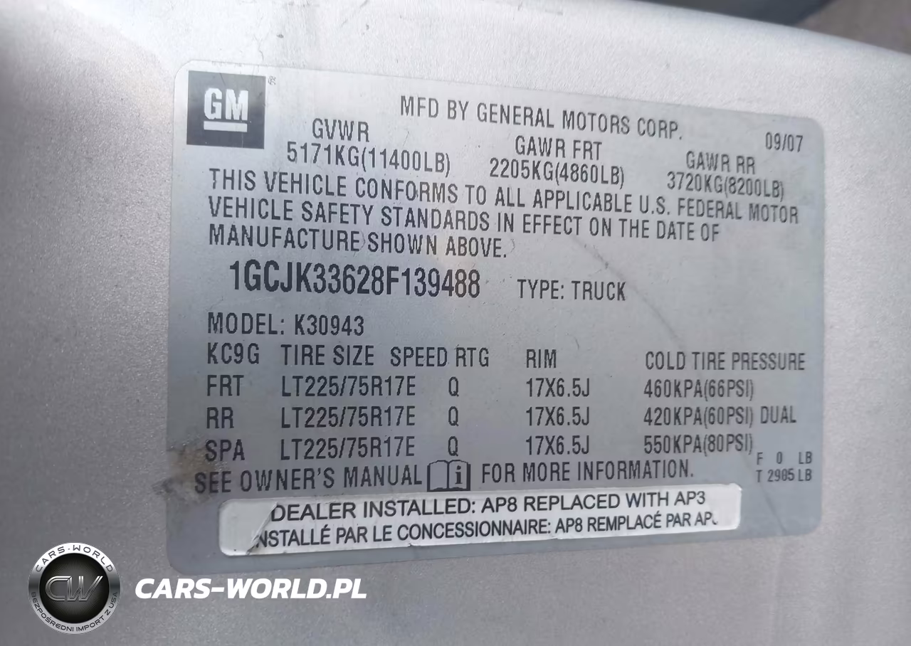 2008 Chevrolet Silverado 3500Hd Lt1 VIN:1GCJK33628F139488 - 8