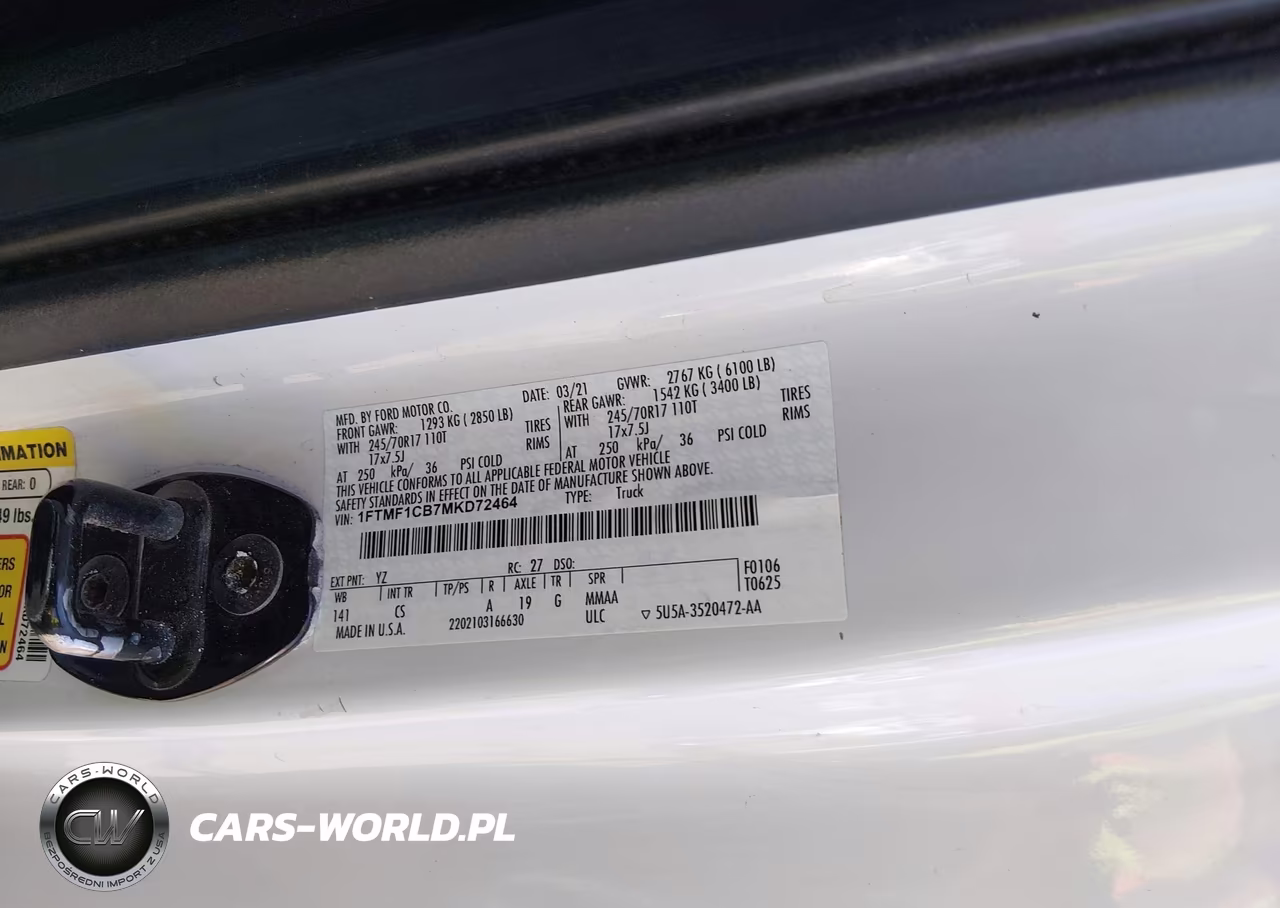 2021 Ford F-150 Xl VIN:1FTMF1CB7MKD72464 - 9