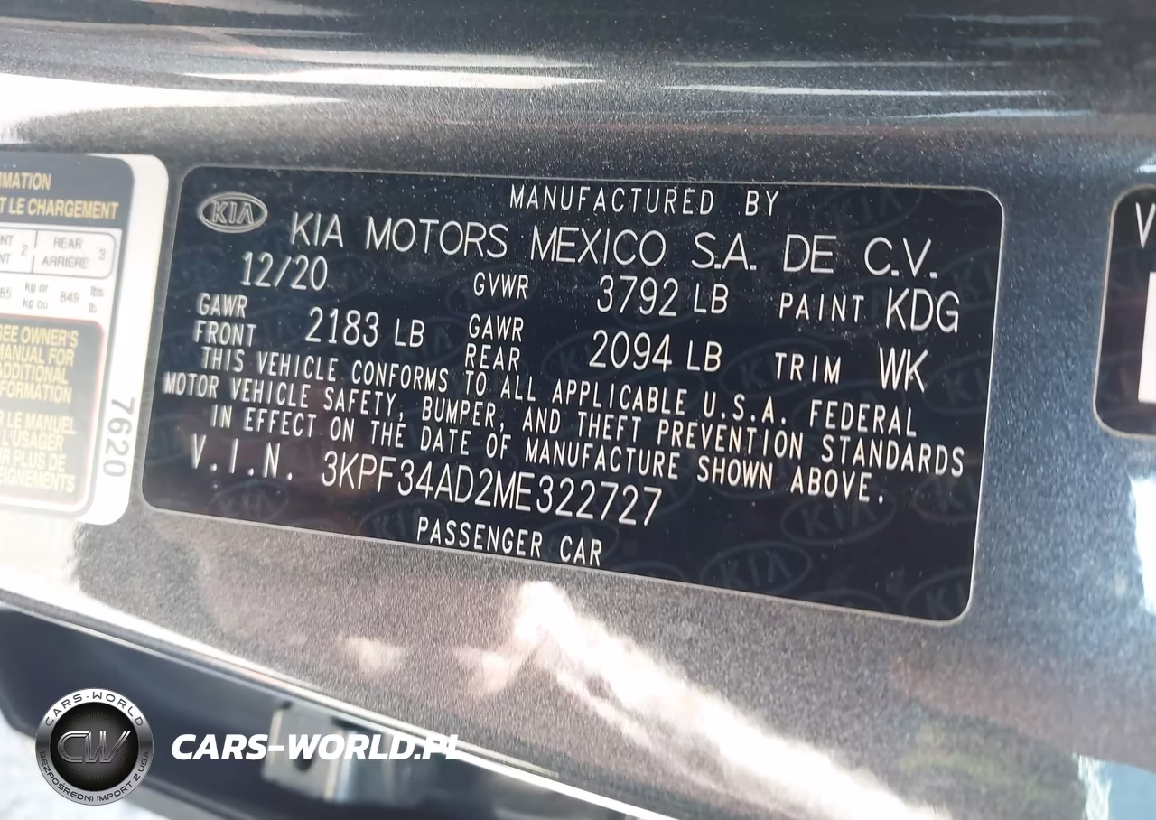 2021 Kia Forte Gt-Line VIN:3KPF34AD2ME322727 - 9