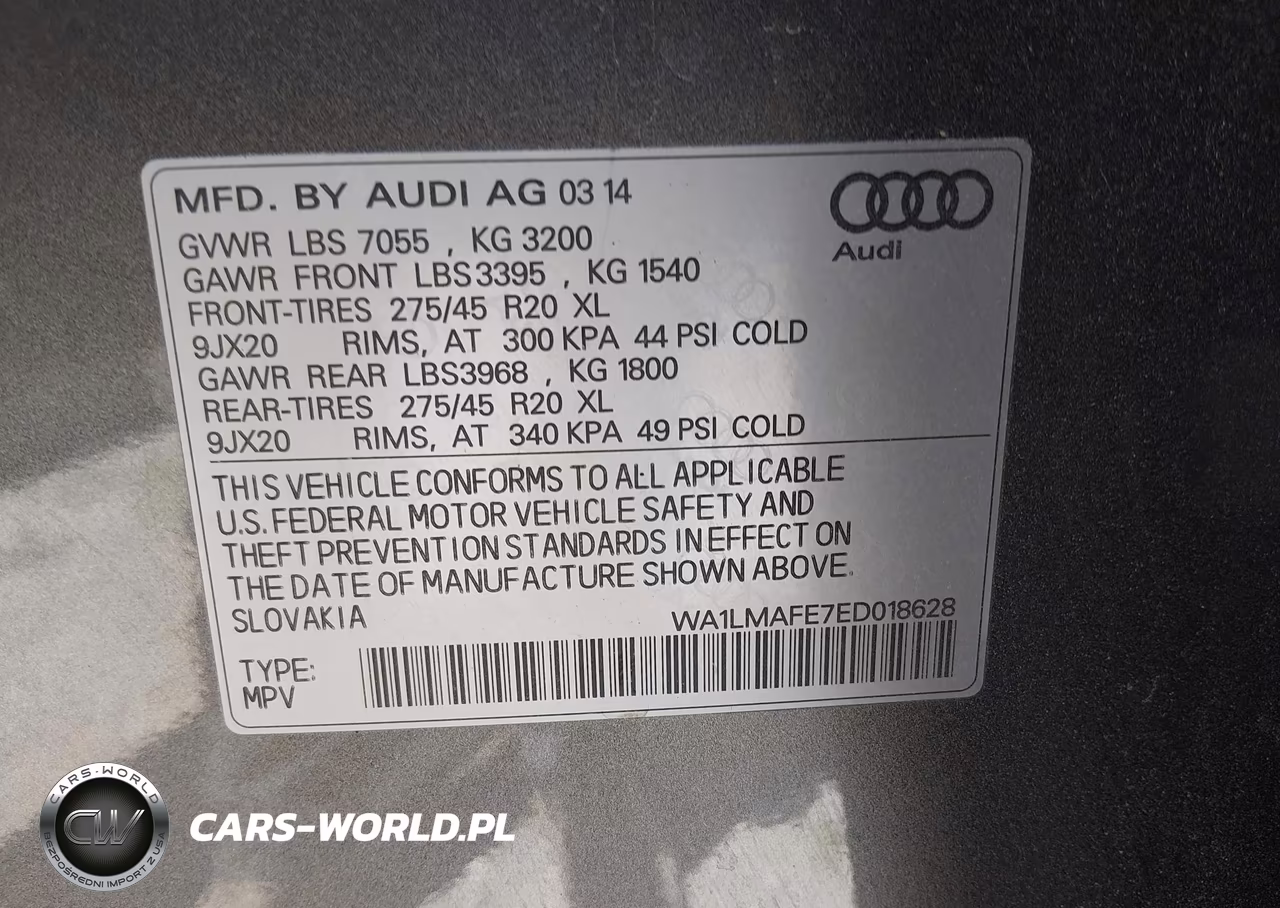 AUDI Q7 VIN:WA1LMAFE7ED018628 - 9