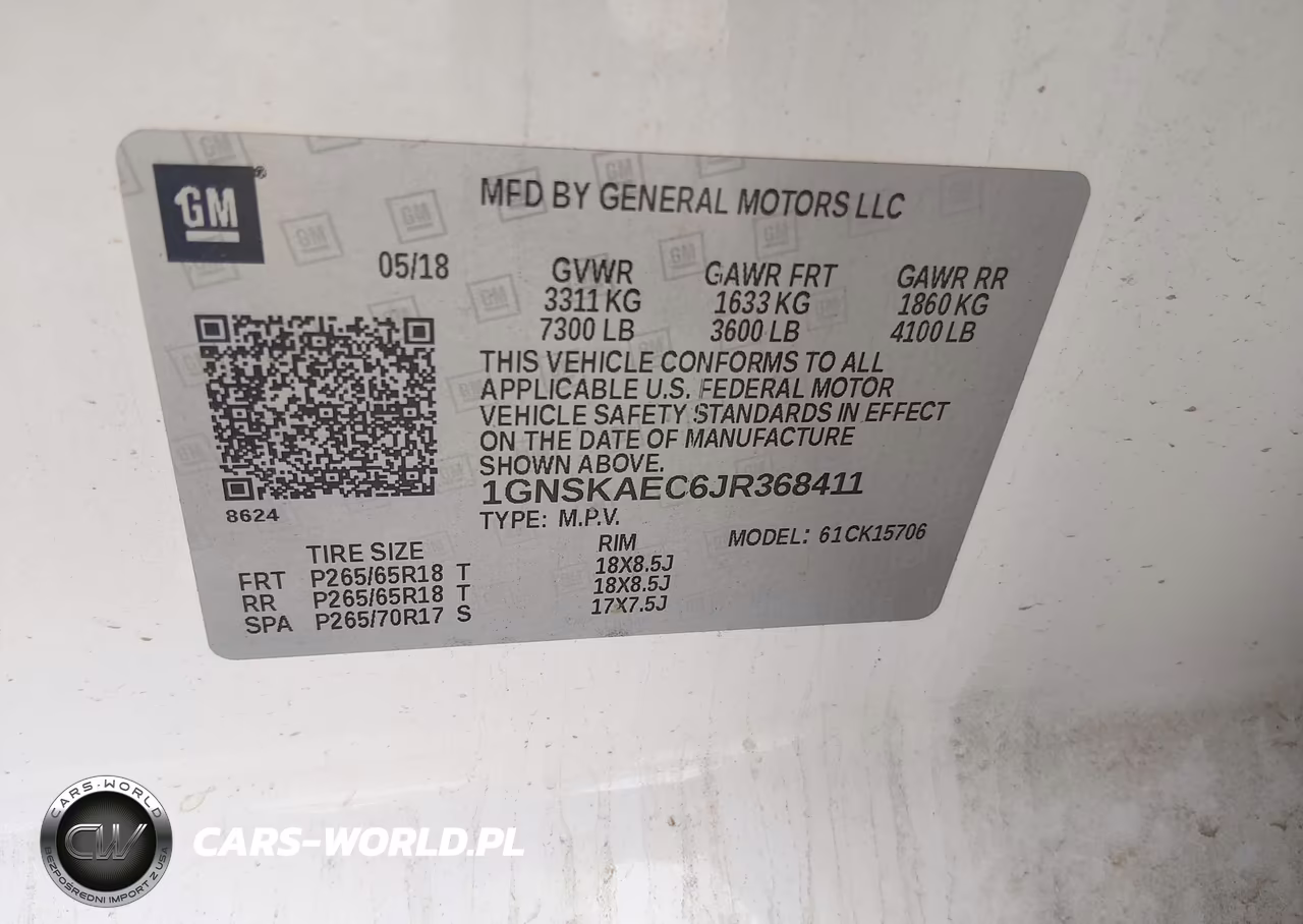 2018 Chevrolet Tahoe Ls VIN:1GNSKAEC6JR368411 - 9