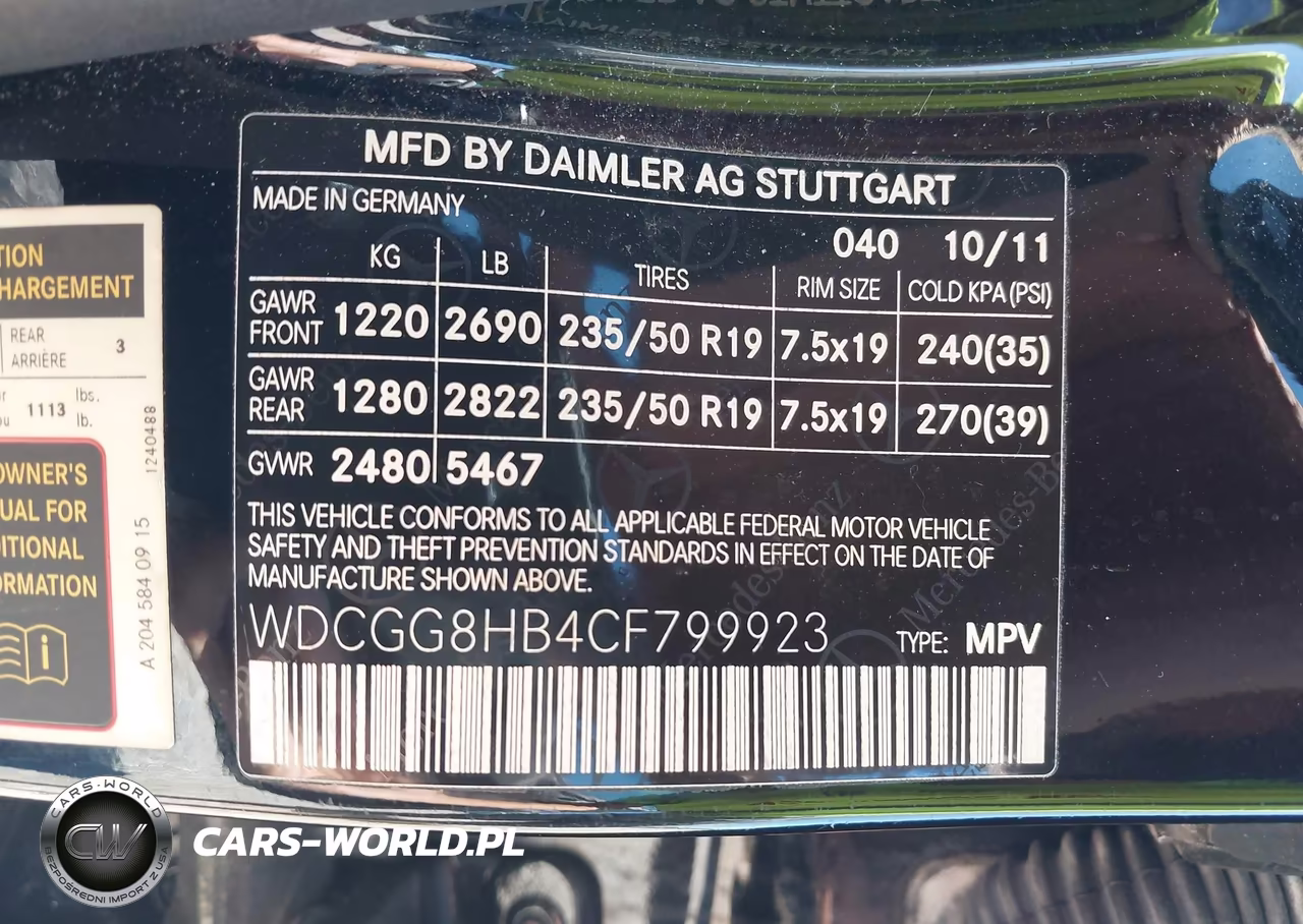 2012 Mercedes-Benz Glk 350 4Matic VIN:WDCGG8HB4CF799923 - 9