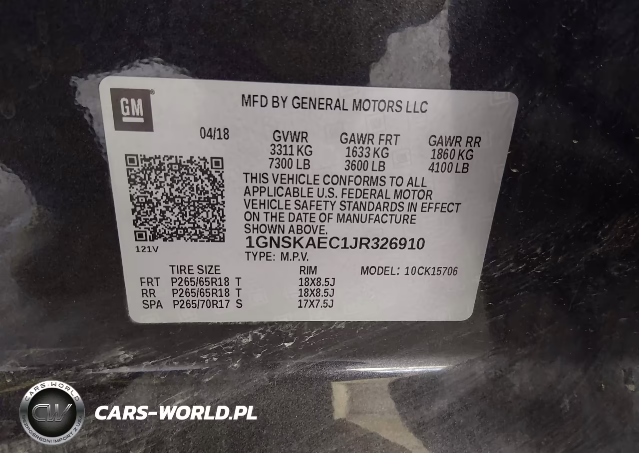 2018 Chevrolet Tahoe Ls VIN:1GNSKAEC1JR326910 - 9