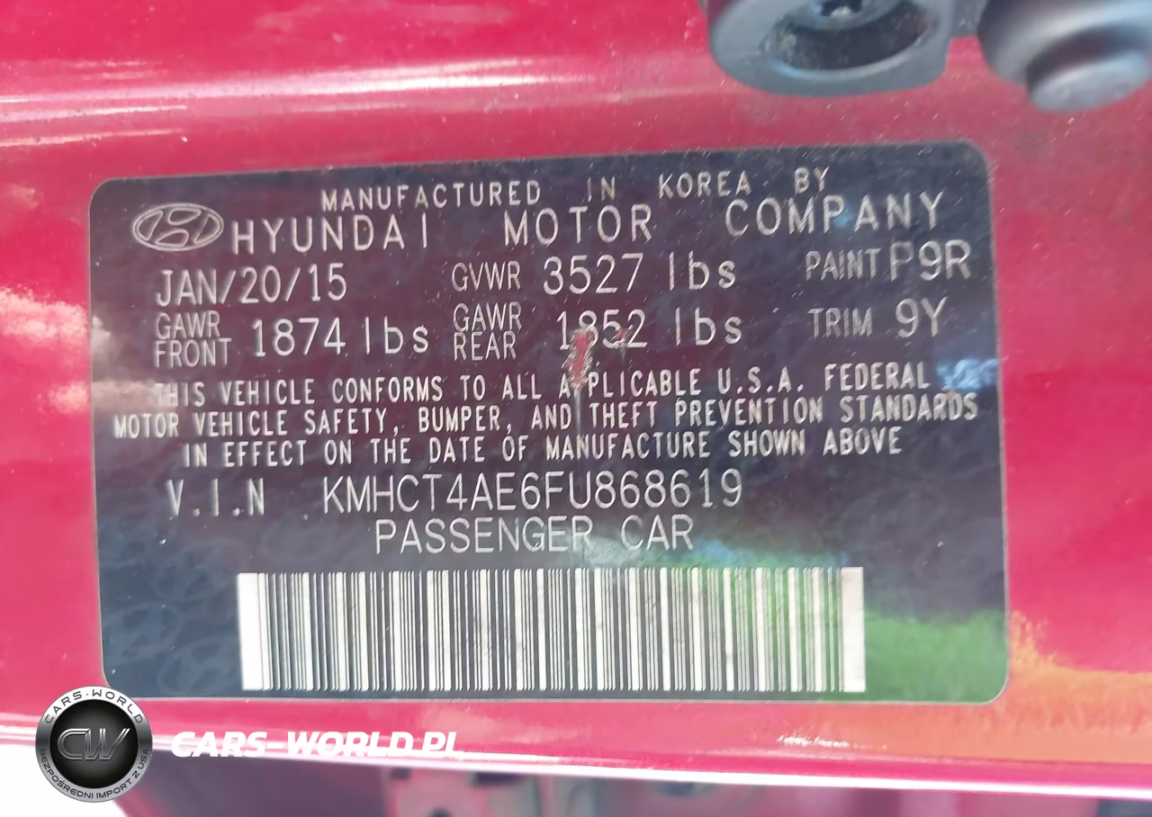 2015 Hyundai Accent Gls VIN:KMHCT4AE6FU868619 - 9