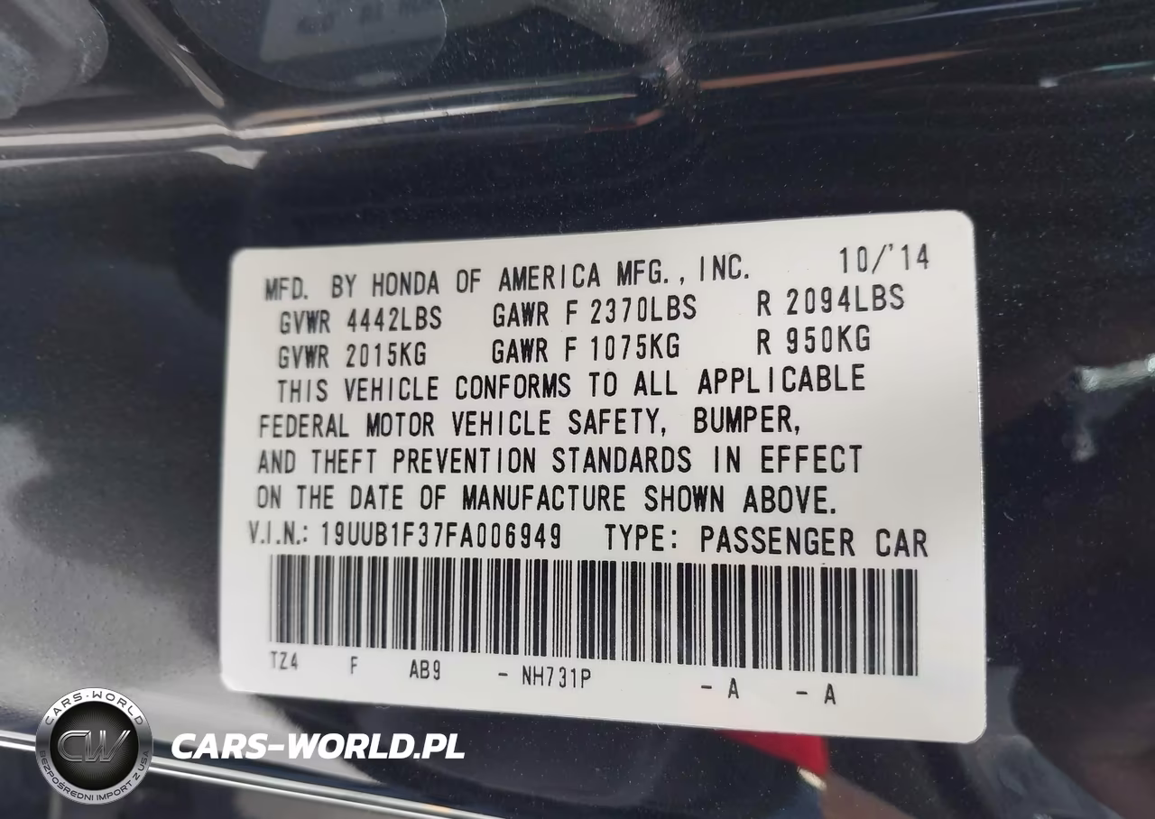 2015 Acura Tlx VIN:19UUB1F37FA006949 - 9