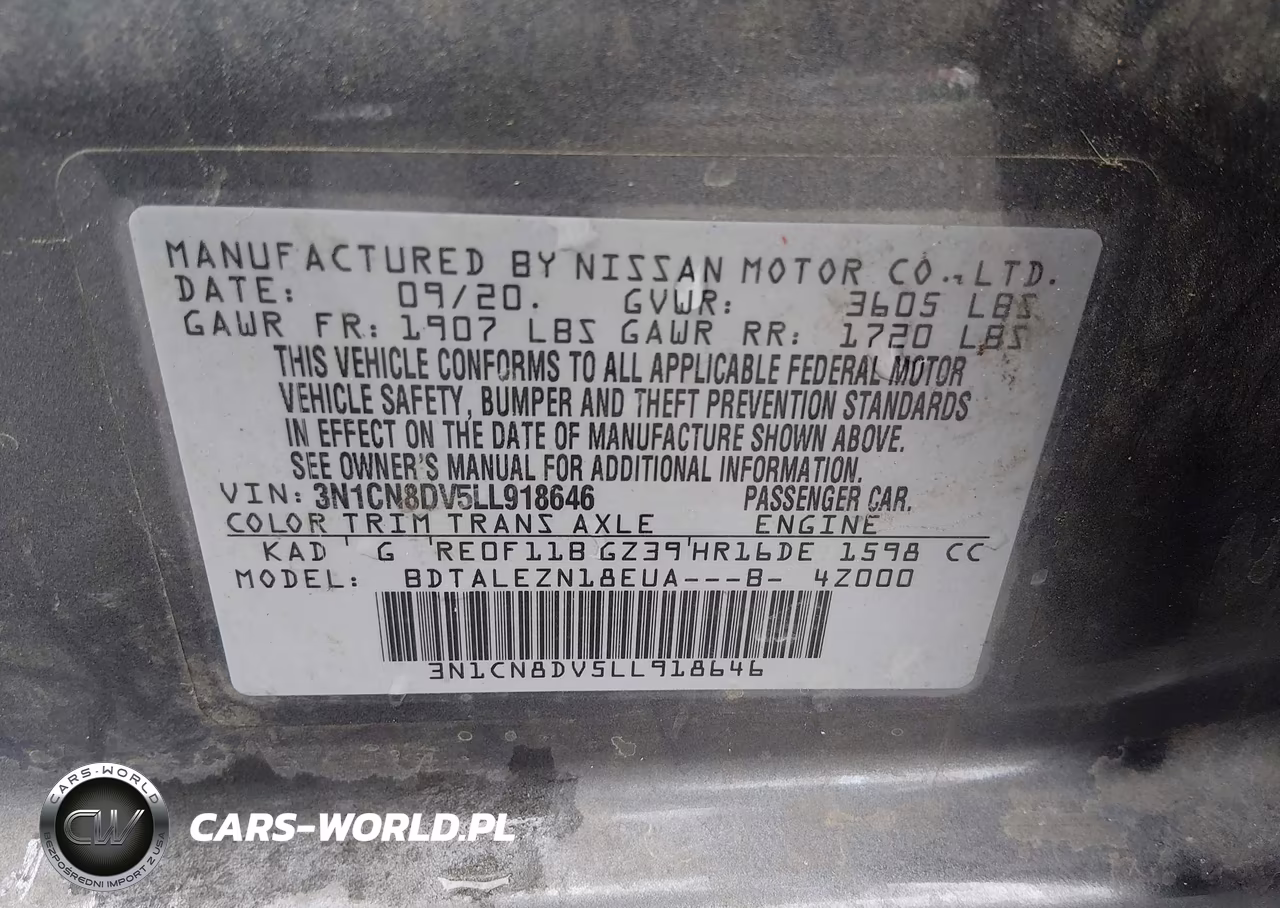 2020 Nissan Versa S Xtronic Cvt VIN:3N1CN8DV5LL918646 - 9