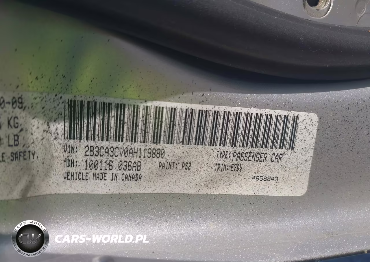 2010 Dodge Charger Sxt VIN:2B3CA3CV0AH119880 - 9