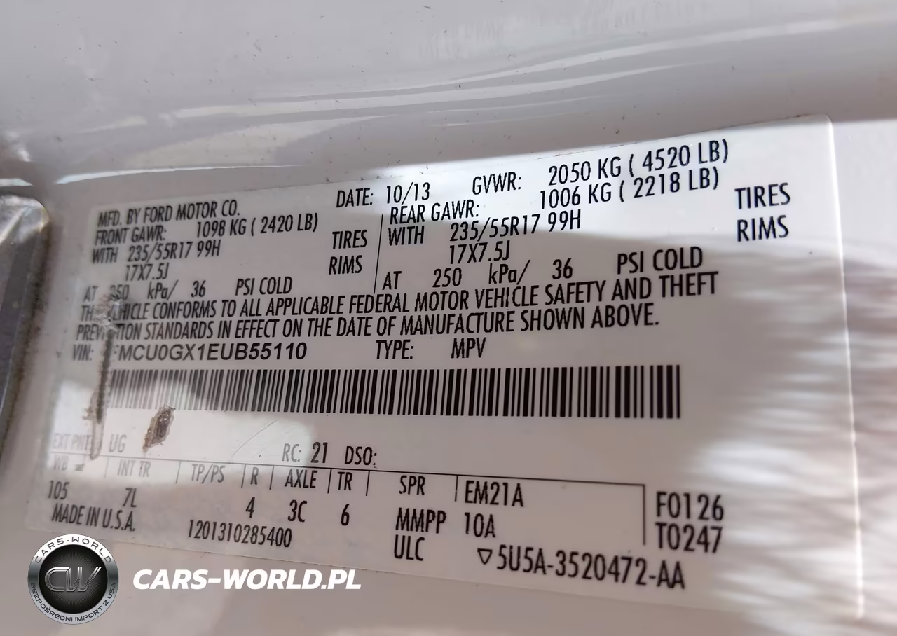 2014 Ford Escape Se VIN:1FMCU0GX1EUB55110 - 9
