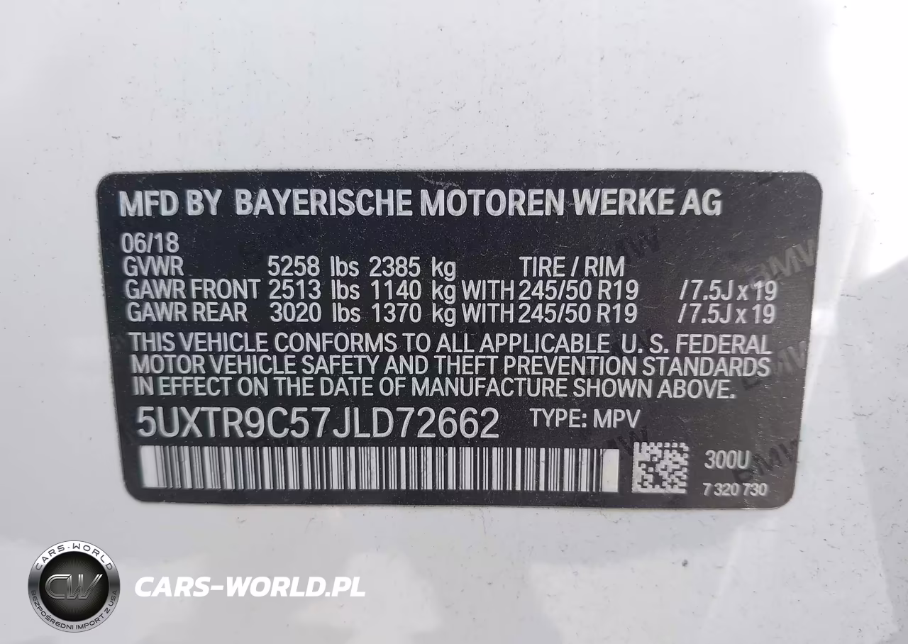 2018 BMW X3 xDrive30I VIN:5UXTR9C57JLD72662 - 9