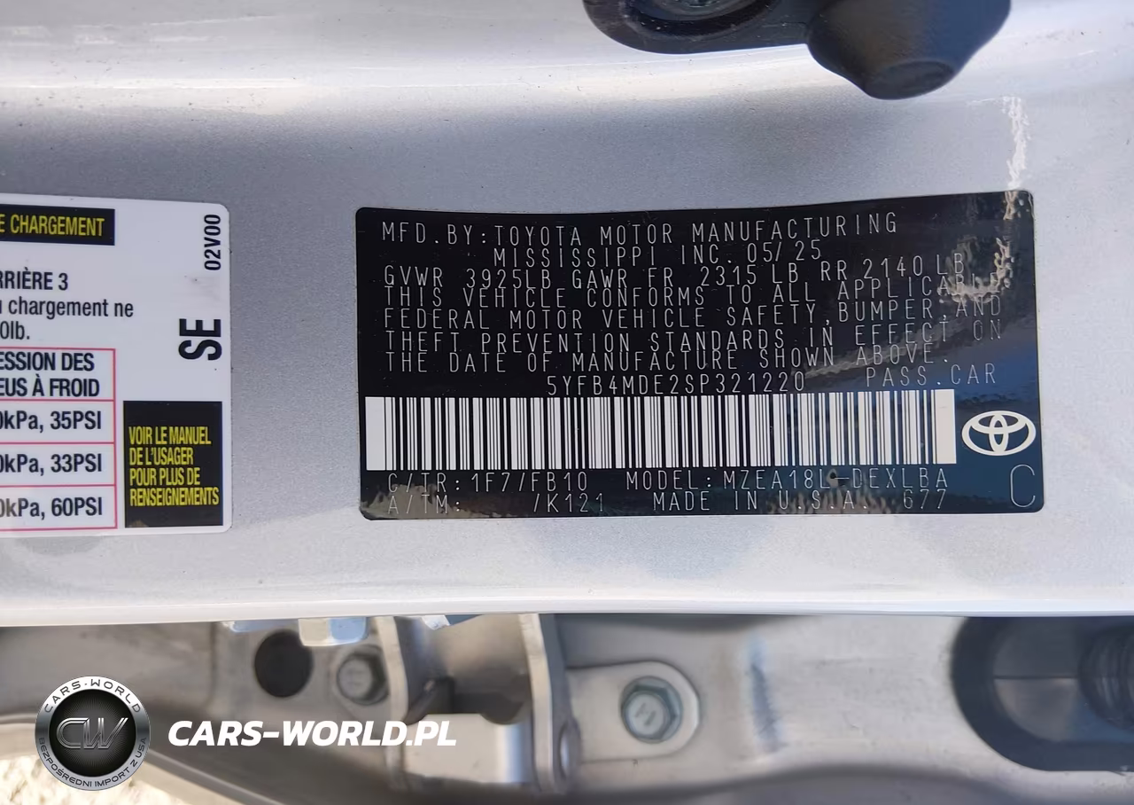 2025 Toyota Corolla Le VIN:5YFB4MDE2SP321220 - 9