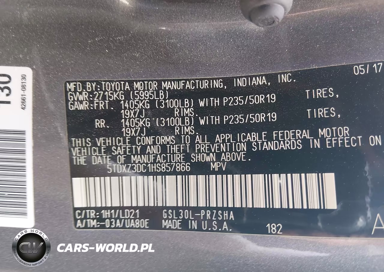2017 Toyota Sienna Se Premium 8 Passenger VIN:5TDXZ3DC1HS857866 - 9