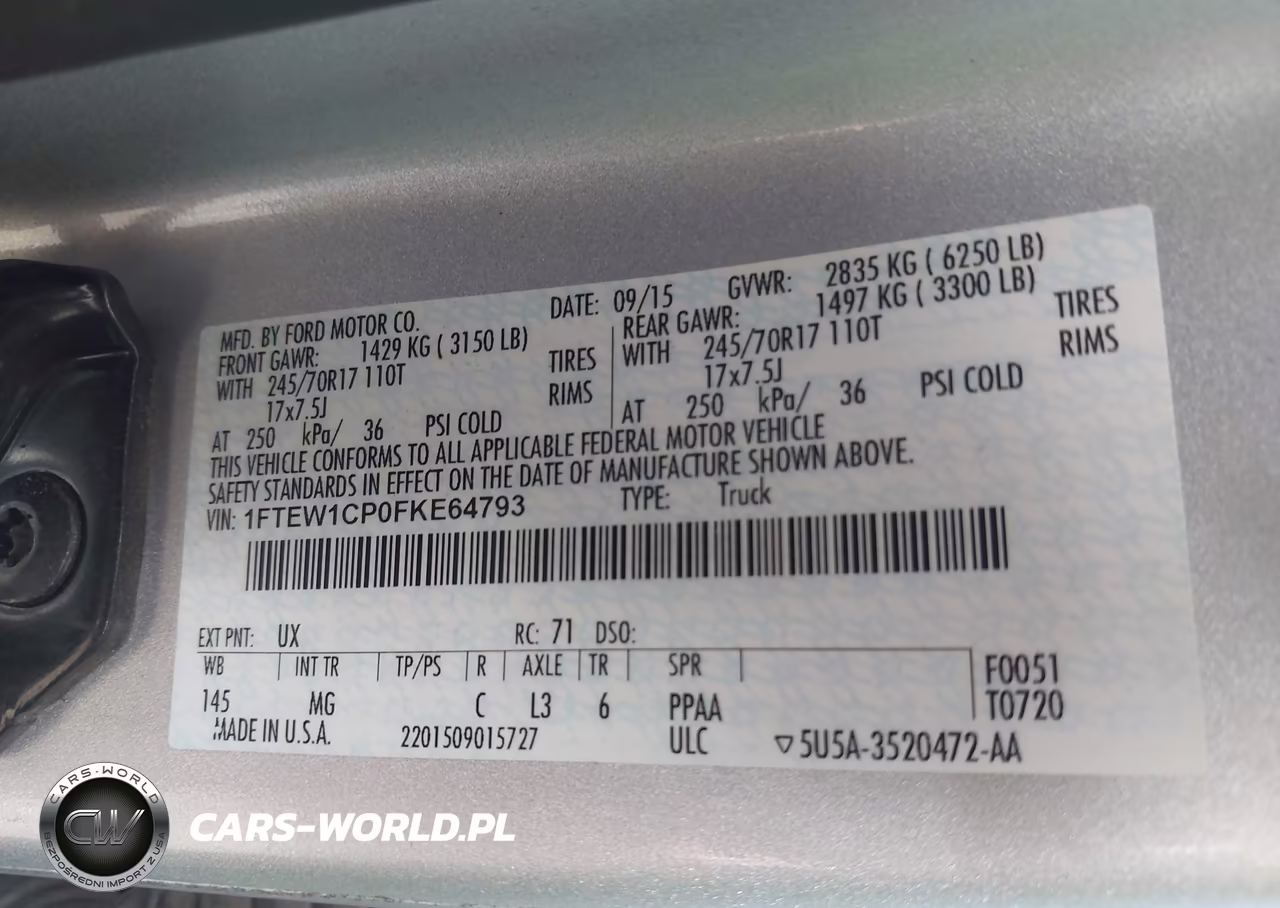 2015 Ford F-150 Xlt VIN:1FTEW1CP0FKE64793 - 9
