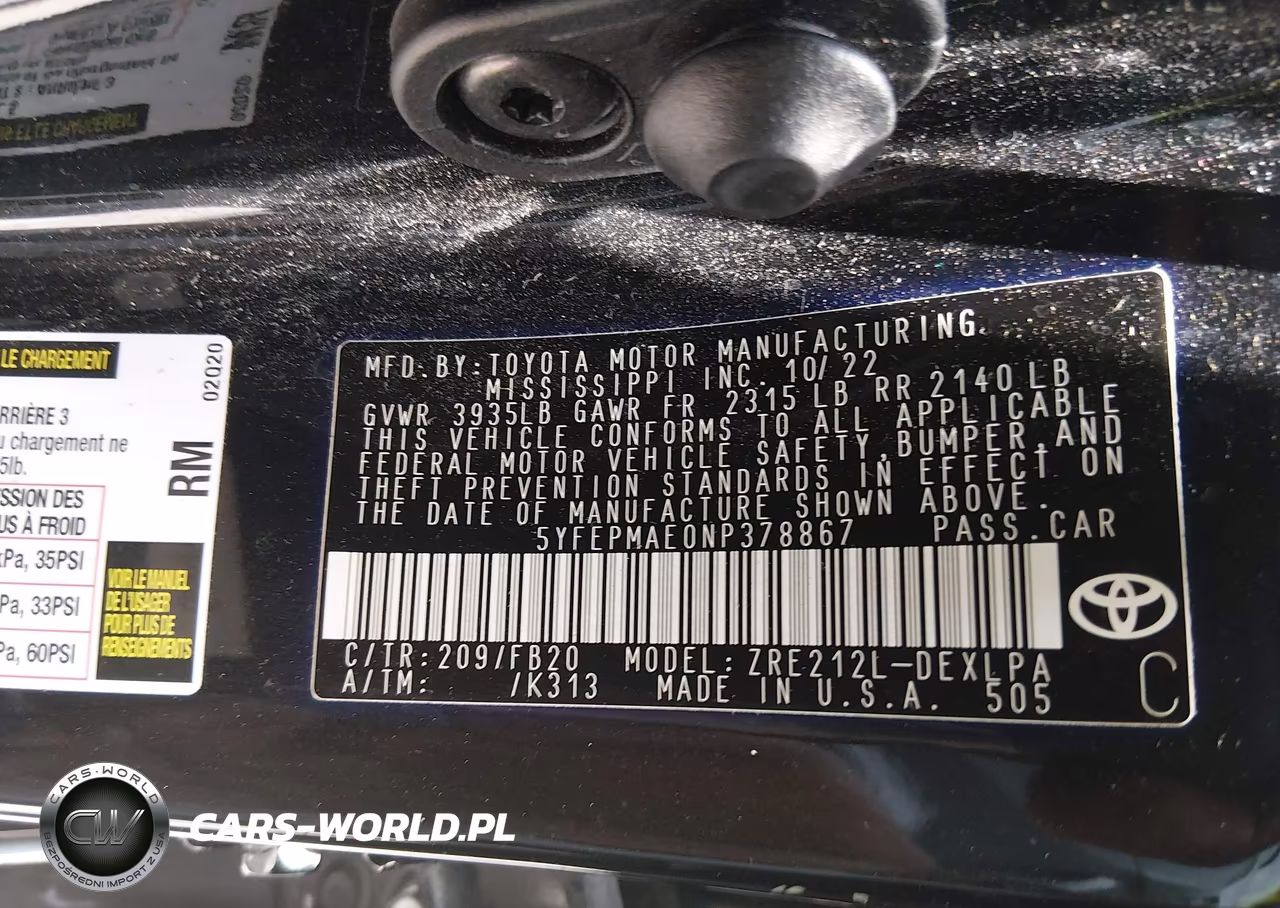 2022 Toyota Corolla Le VIN:5YFEPMAE0NP378867 - 9