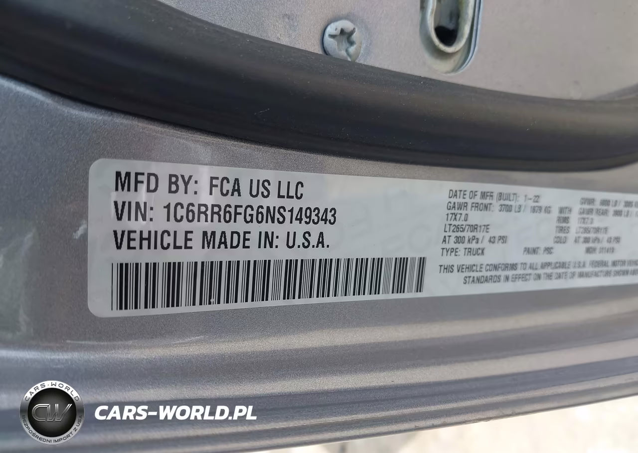 2022 Ram 1500 Classic VIN:1C6RR6FG6NS149343 - 9