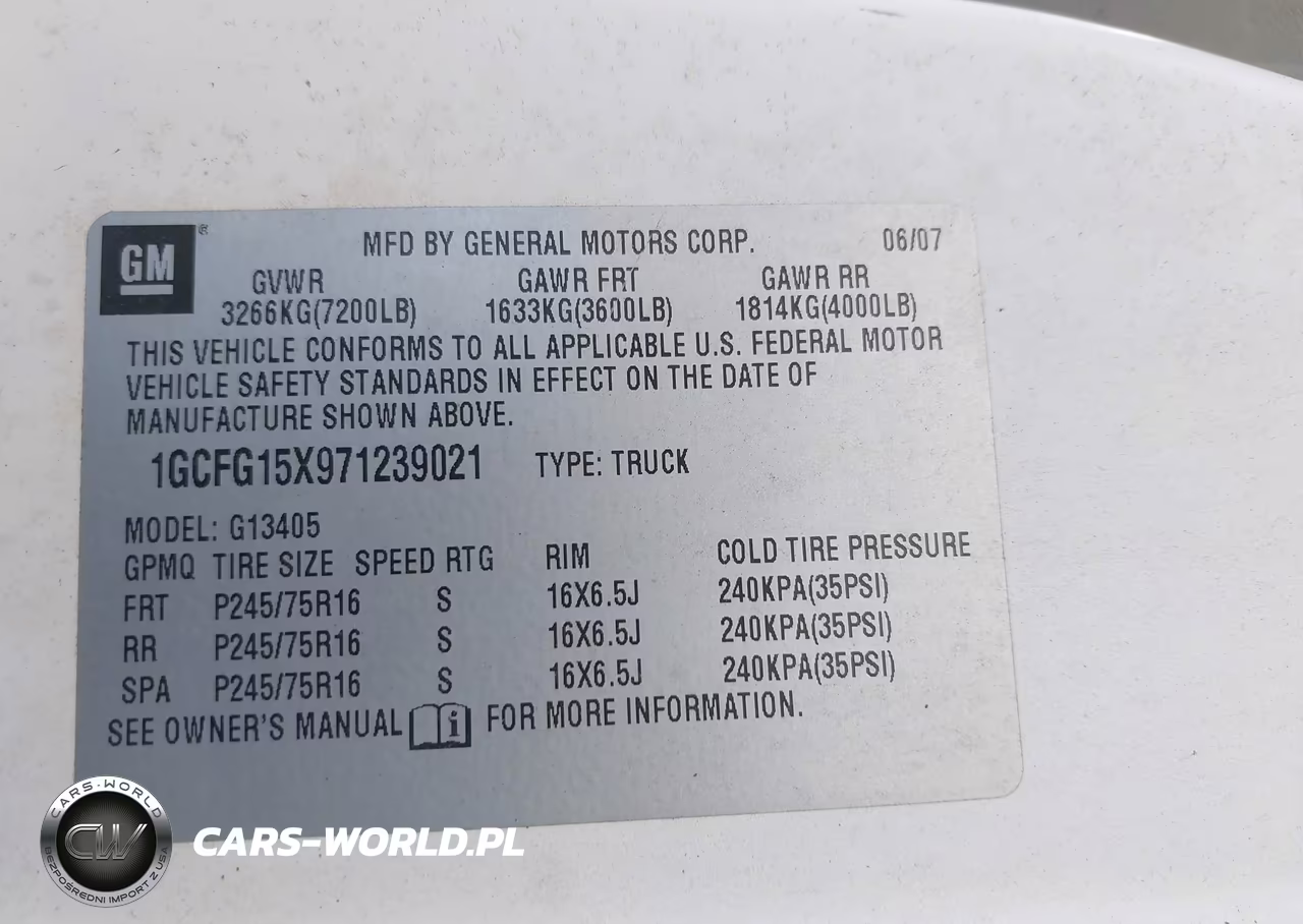2007 Chevrolet Express Work Van VIN:1GCFG15X971239021 - 9