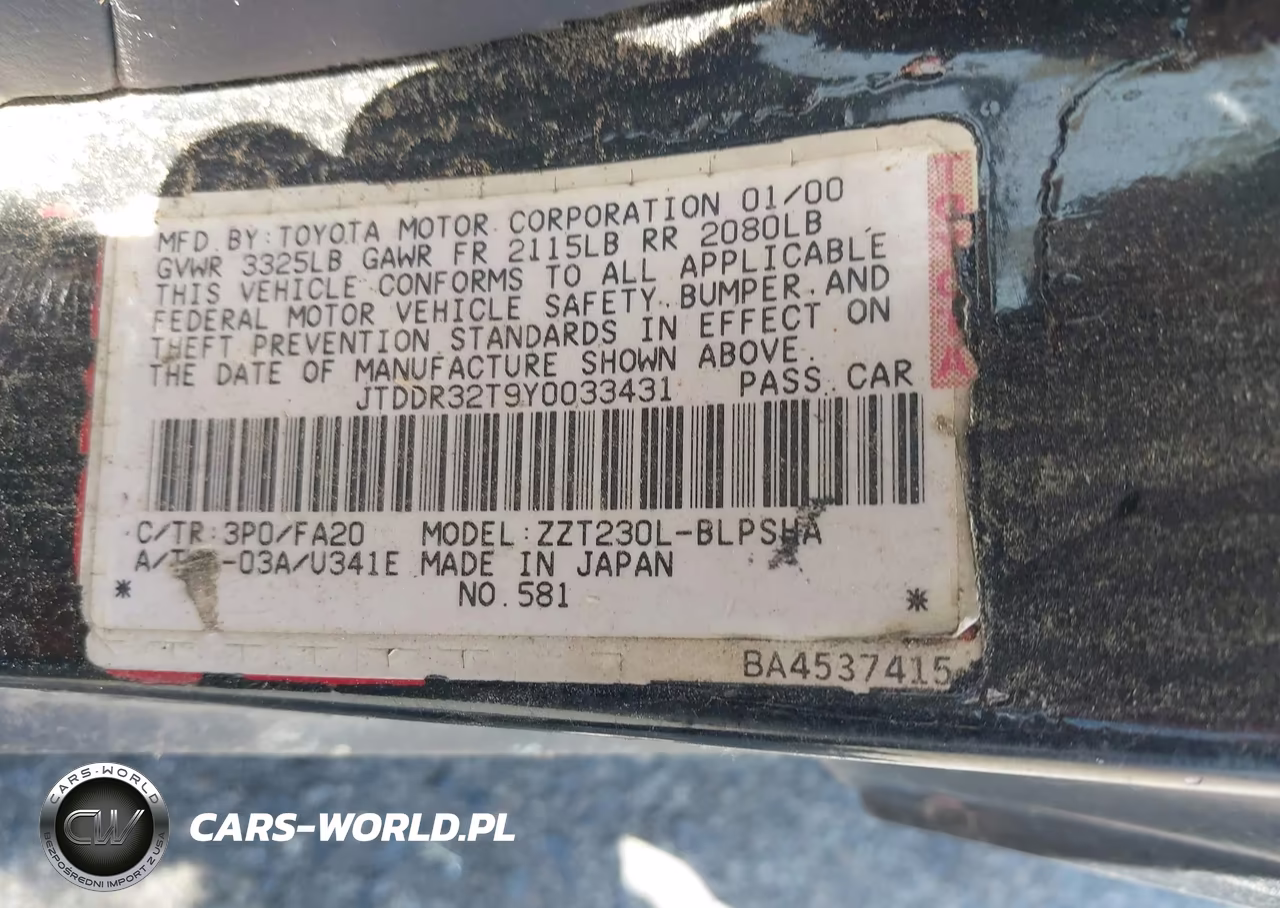 2000 Toyota Celica Gt VIN:JTDDR32T9Y0033431 - 9