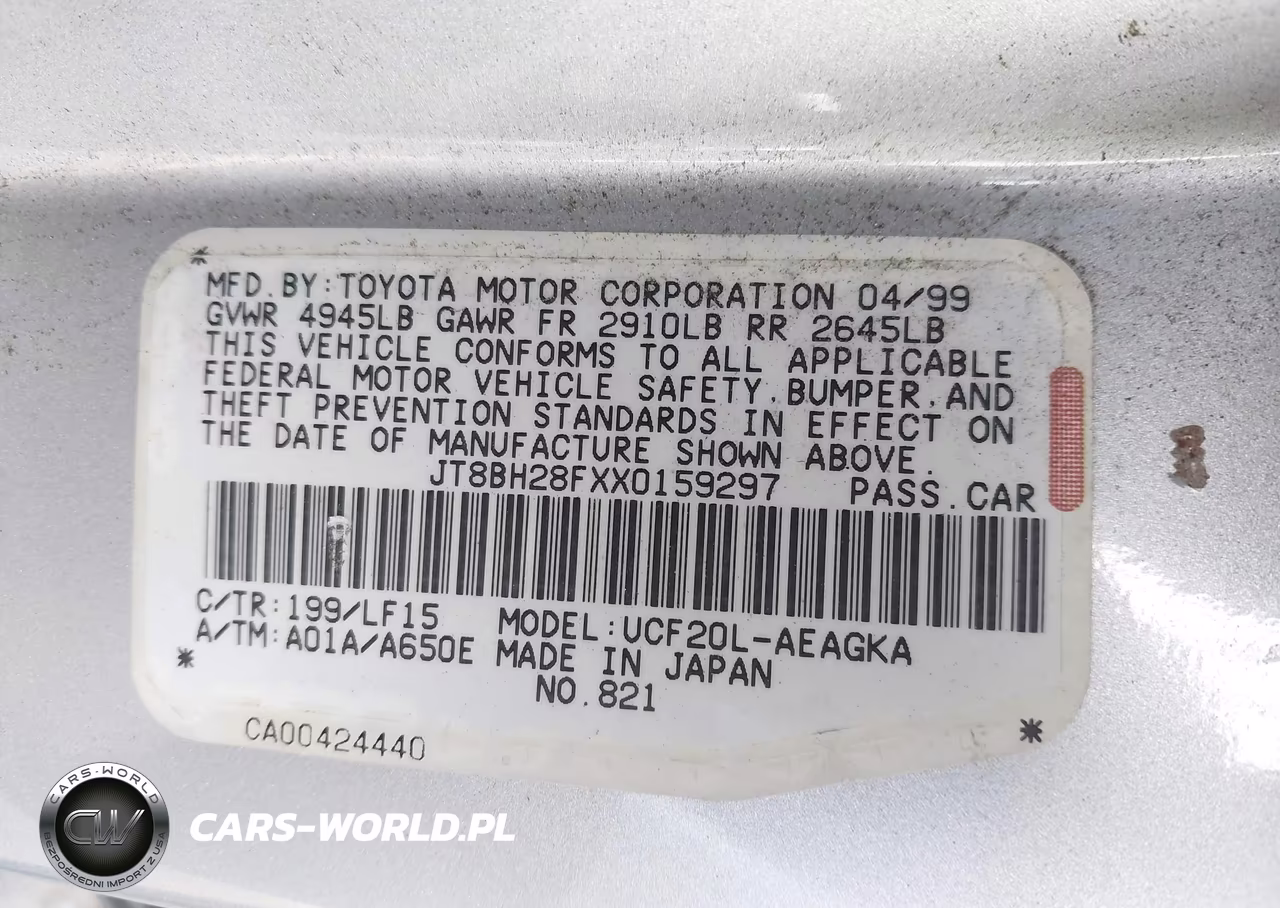 1999 Lexus Ls 400 VIN:JT8BH28FXX0159297 - 9